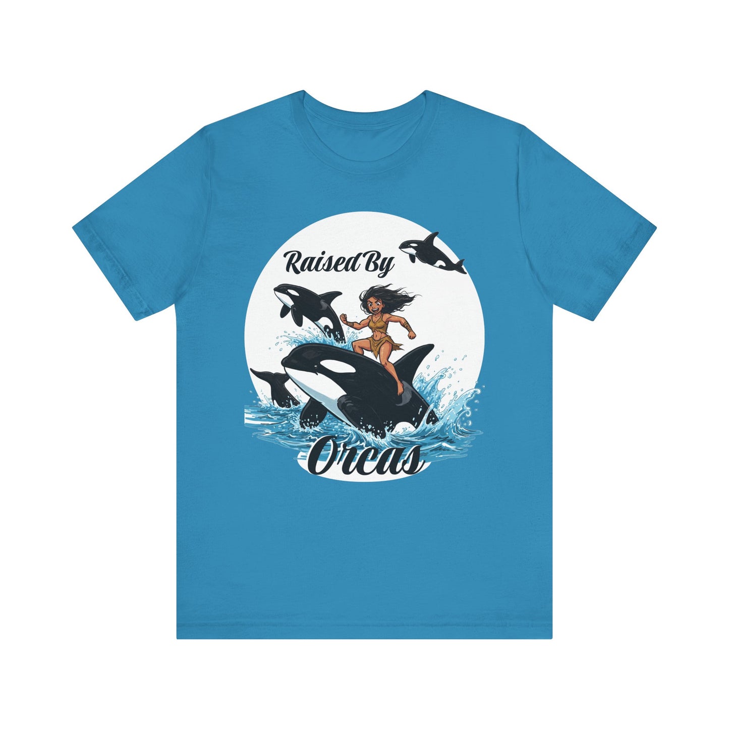 'Raised By Orcas' Unisex Tee | Ocean Lover Shirt, Animal Spirit Tee, Whale Enthusiast Gift, Nautical Apparel, Summer Essentials