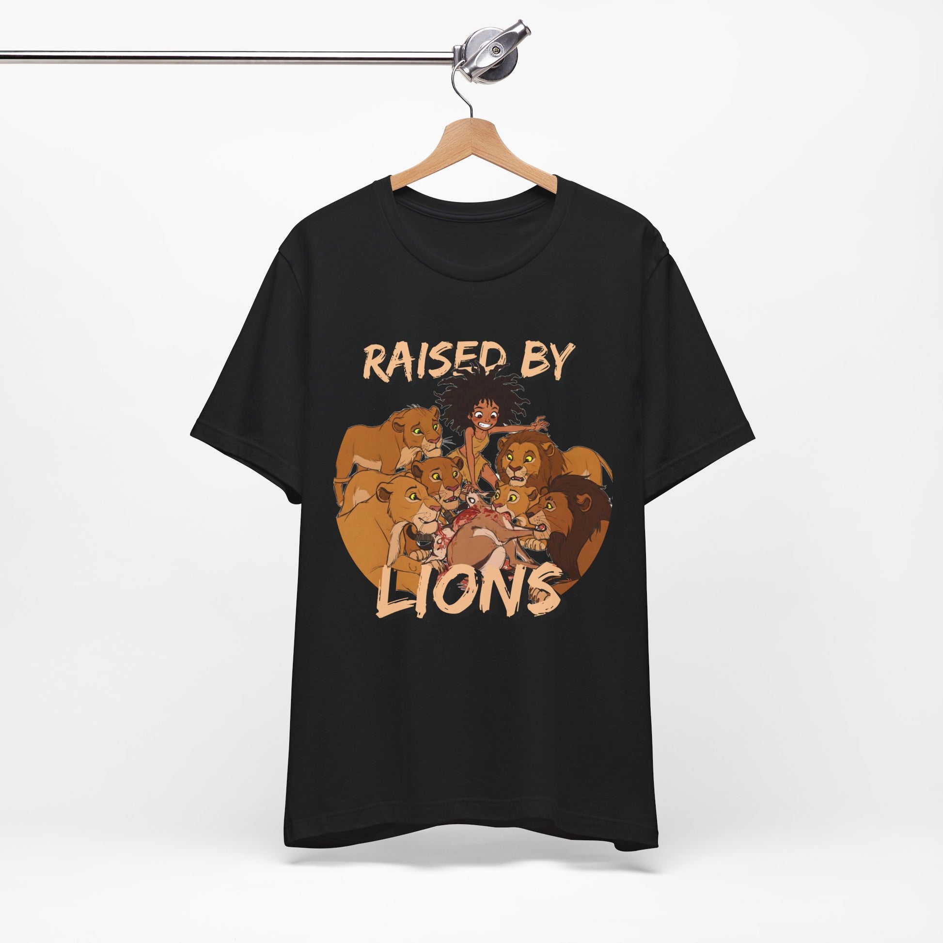 Raised by Lions Unisex Tee, Funny Animal Shirt, Lion Lover Gift, Safari T-Shirt, Jungle Adventure Apparel, Casual Wear - Schmartypants