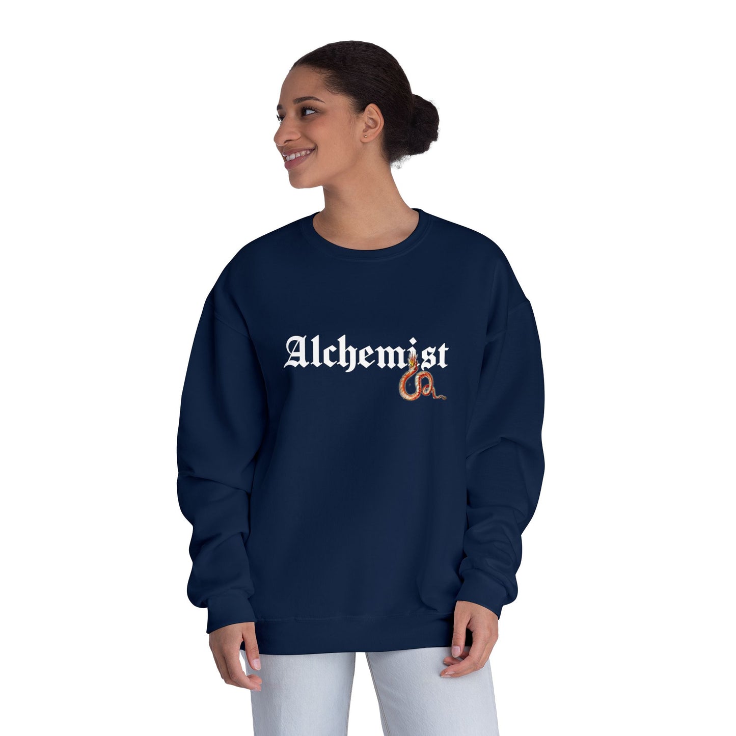 Mystical Alchemist Dragon Sweatshirt, Cozy Gift, Fantasy Lover Apparel, Unisex Sweatshirt, Dragon Design, Magical Outfit