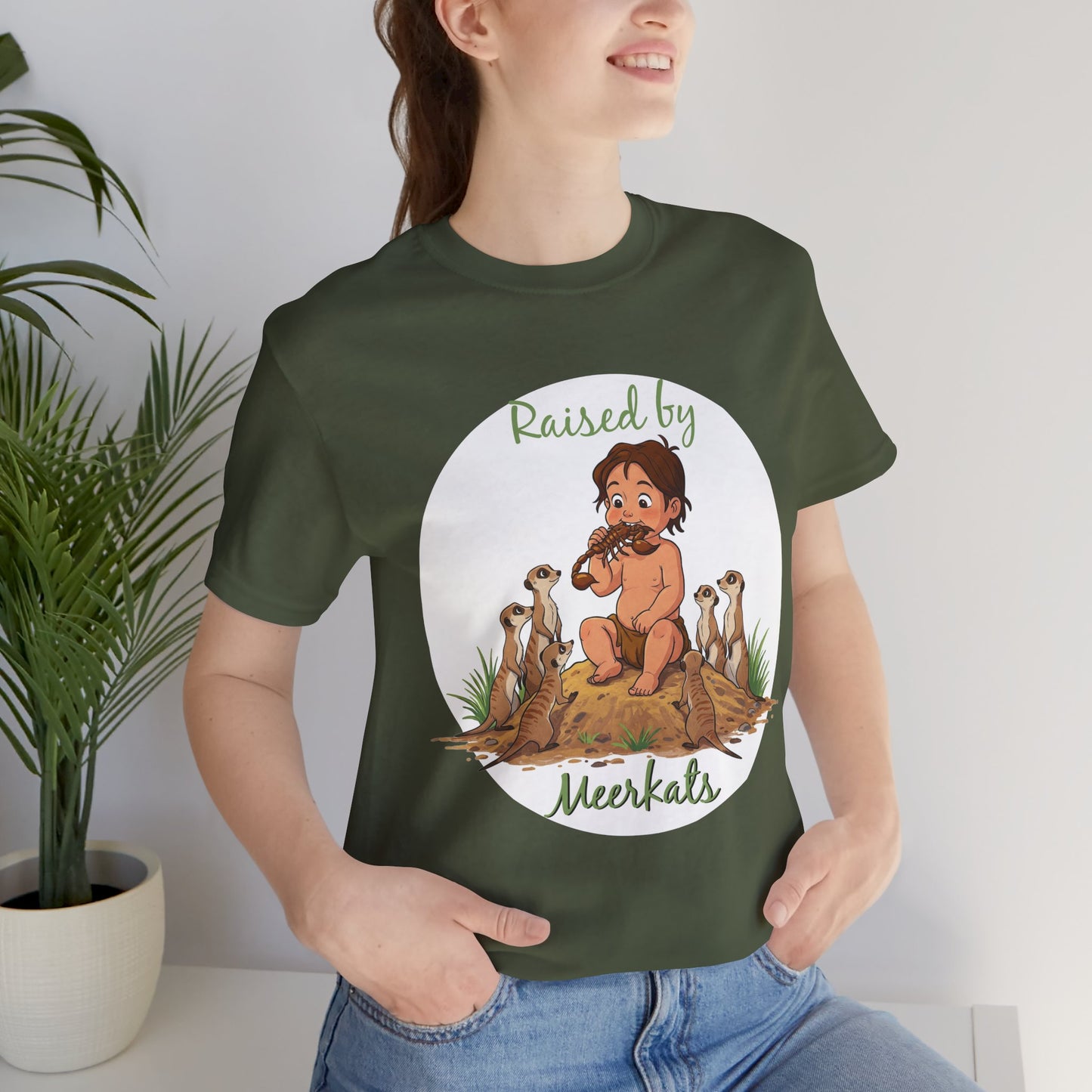 Funny 'Raised by Meerkats' Unisex Tee for Meerkat and Wildlife Lovers - Schmartypants