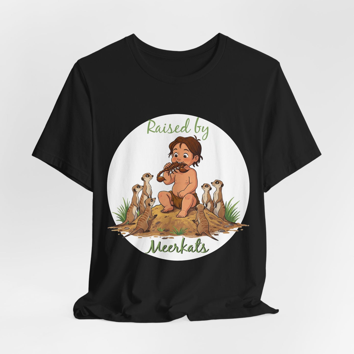 Funny 'Raised by Meerkats' Unisex Tee for Meerkat and Wildlife Lovers - Schmartypants