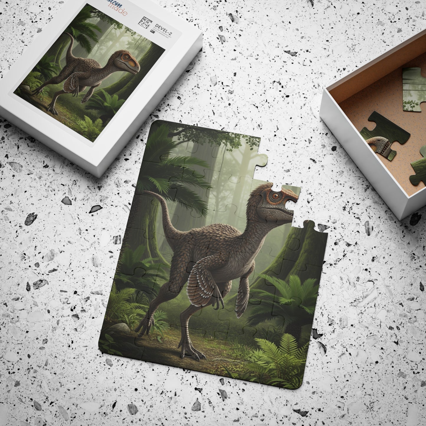 Troodon Dinosaur Adventure Puzzle, Kids' 30-Piece Jigsaw Jurassic Toy for Ages 3-7, Educational Learning Activity, Interactive Birthday Gift