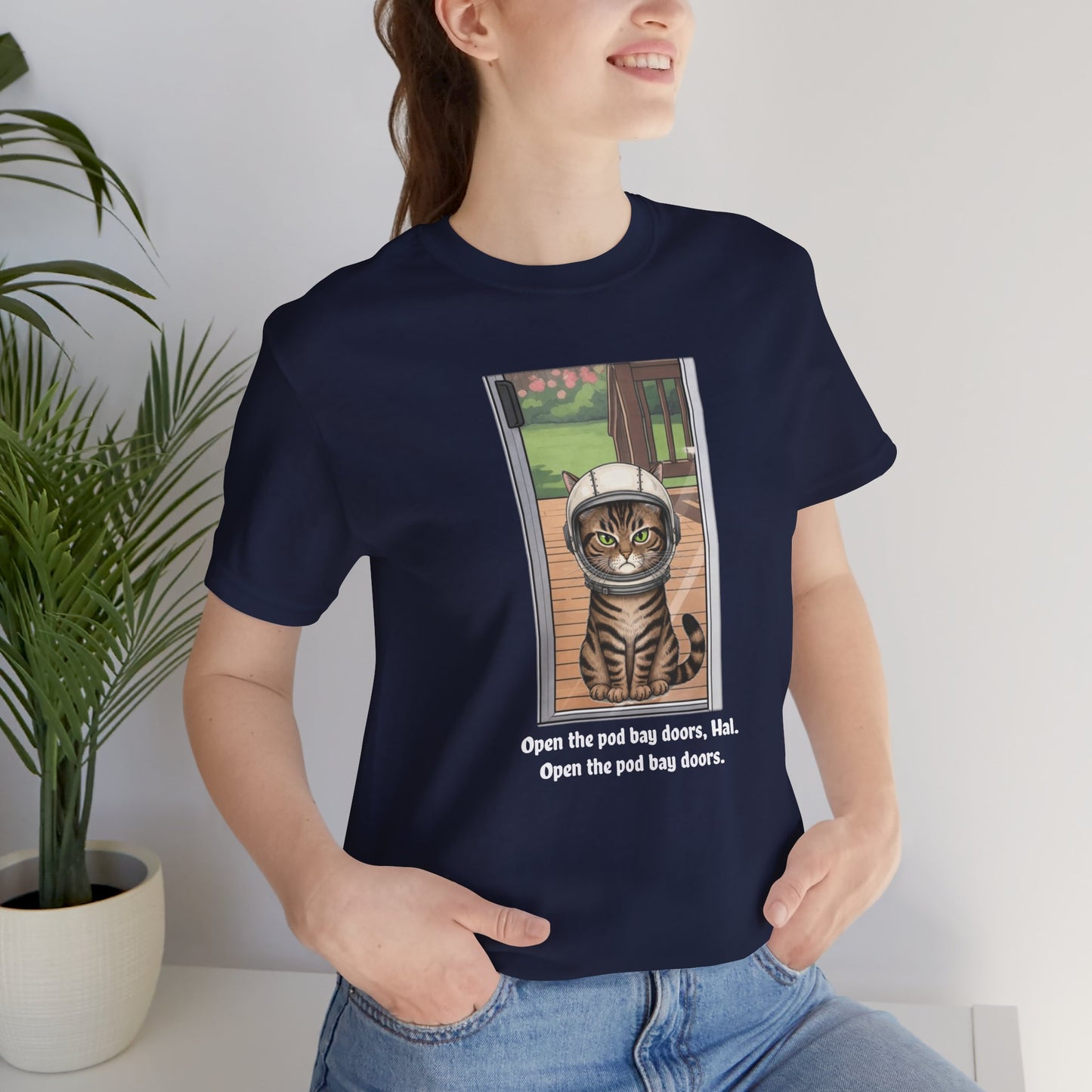 Cat Astronaut Tee, Funny Cat Shirt, Cat Lover Gift, Space Sci-Fi Tee, Hal 2001 Humor Shirt, Unisex Jersey Tee