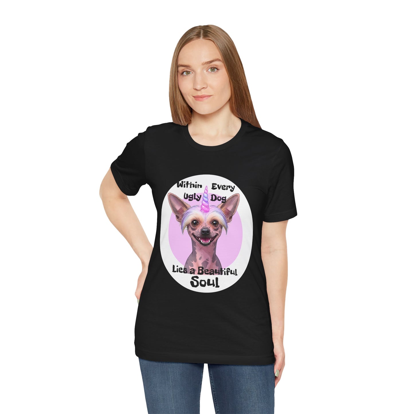 Funny Dog Lover Tee - "Within Every Ugly Dog Lies A Beautiful Soul" Shirt - Chinese Crested Lovers - Schmartypants