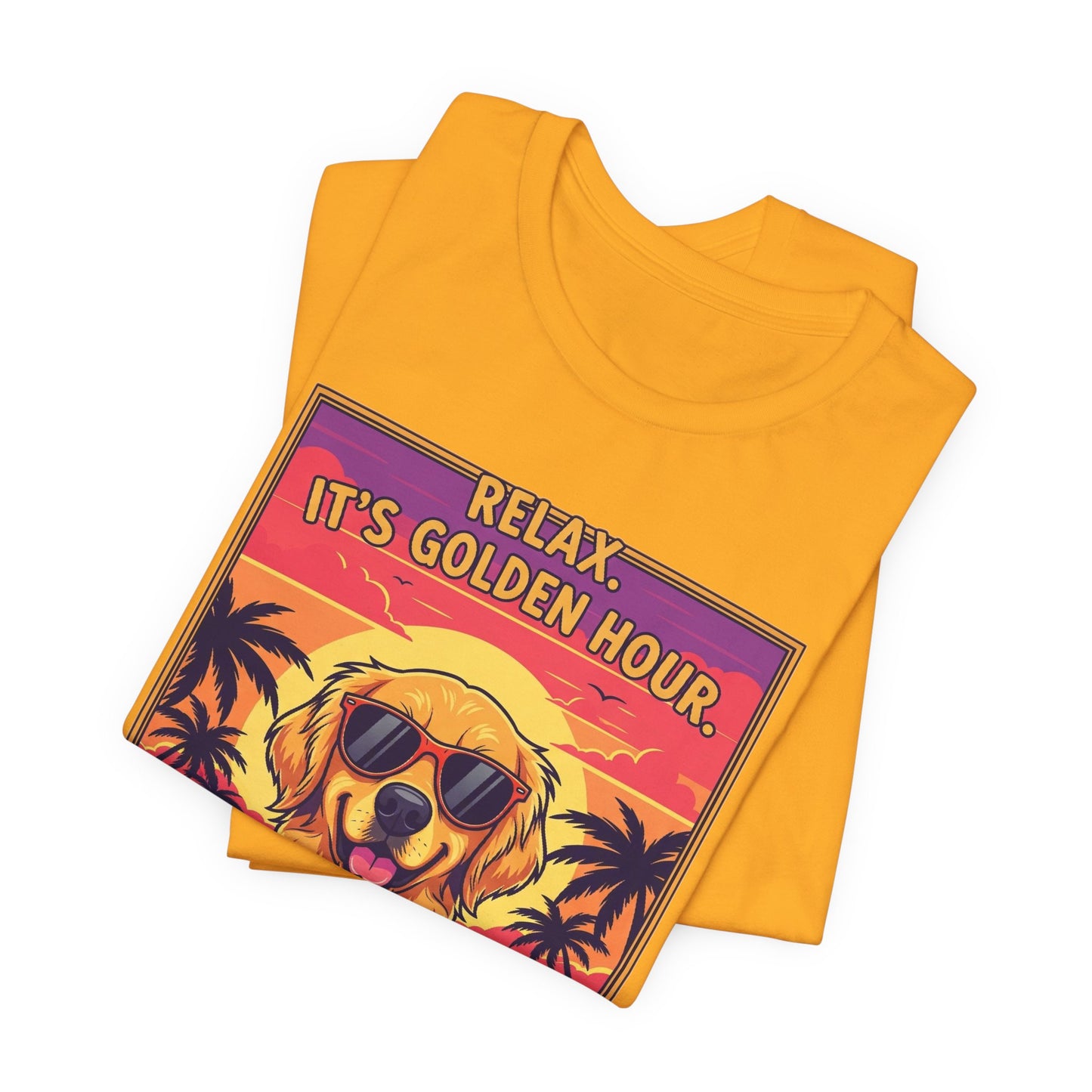 Golden Hour Golden Retriever Tee - Relax It's Golden Hour Shirt, Dog Lover Gift, Summer Vibes Tee, Vacation Outfit, Funny Pet Shirt
