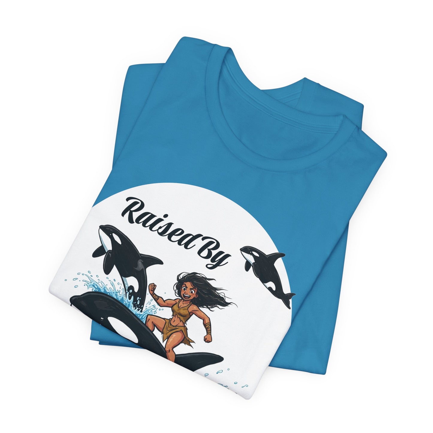 'Raised By Orcas' Unisex Tee | Ocean Lover Shirt, Animal Spirit Tee, Whale Enthusiast Gift, Nautical Apparel, Summer Essentials
