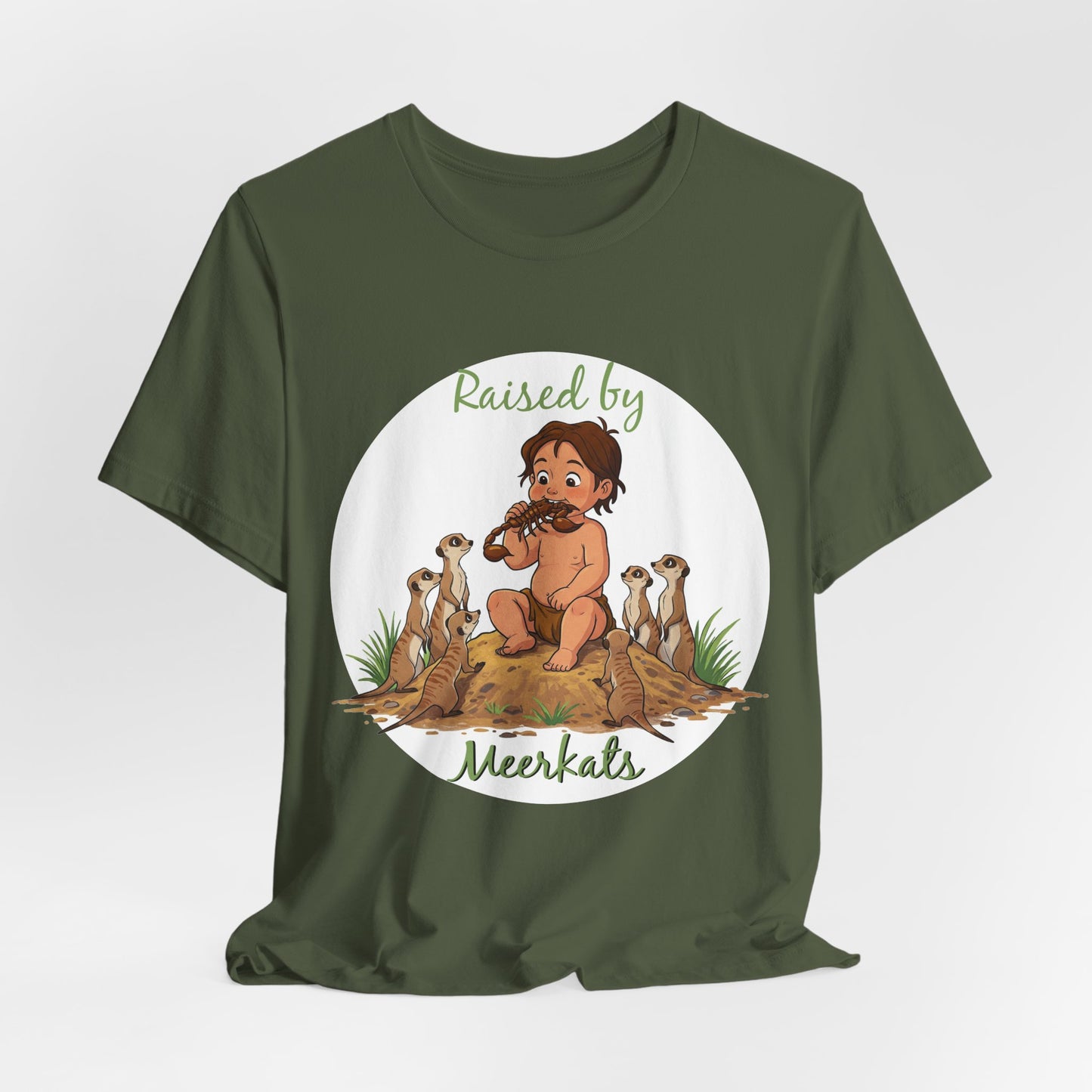 Funny 'Raised by Meerkats' Unisex Tee for Meerkat and Wildlife Lovers - Schmartypants
