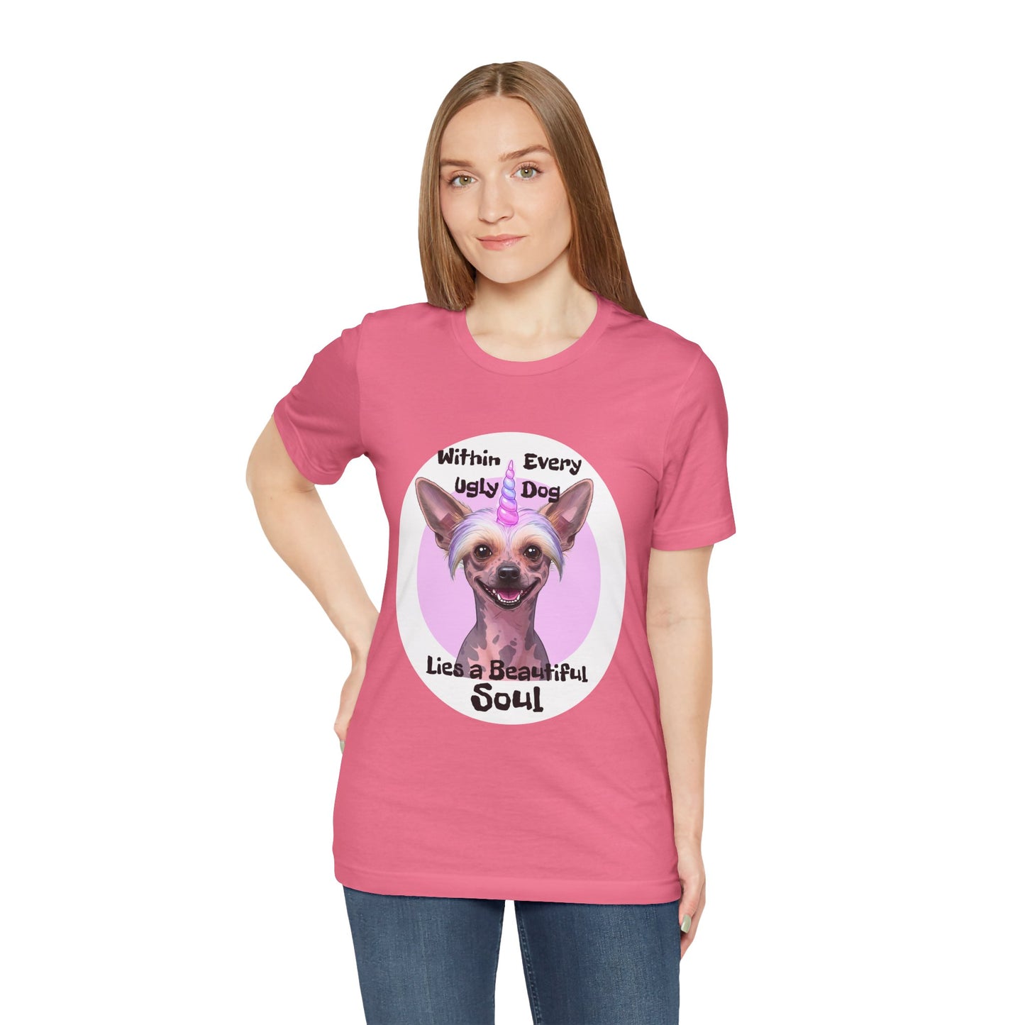 Funny Dog Lover Tee - "Within Every Ugly Dog Lies A Beautiful Soul" Shirt - Chinese Crested Lovers - Schmartypants