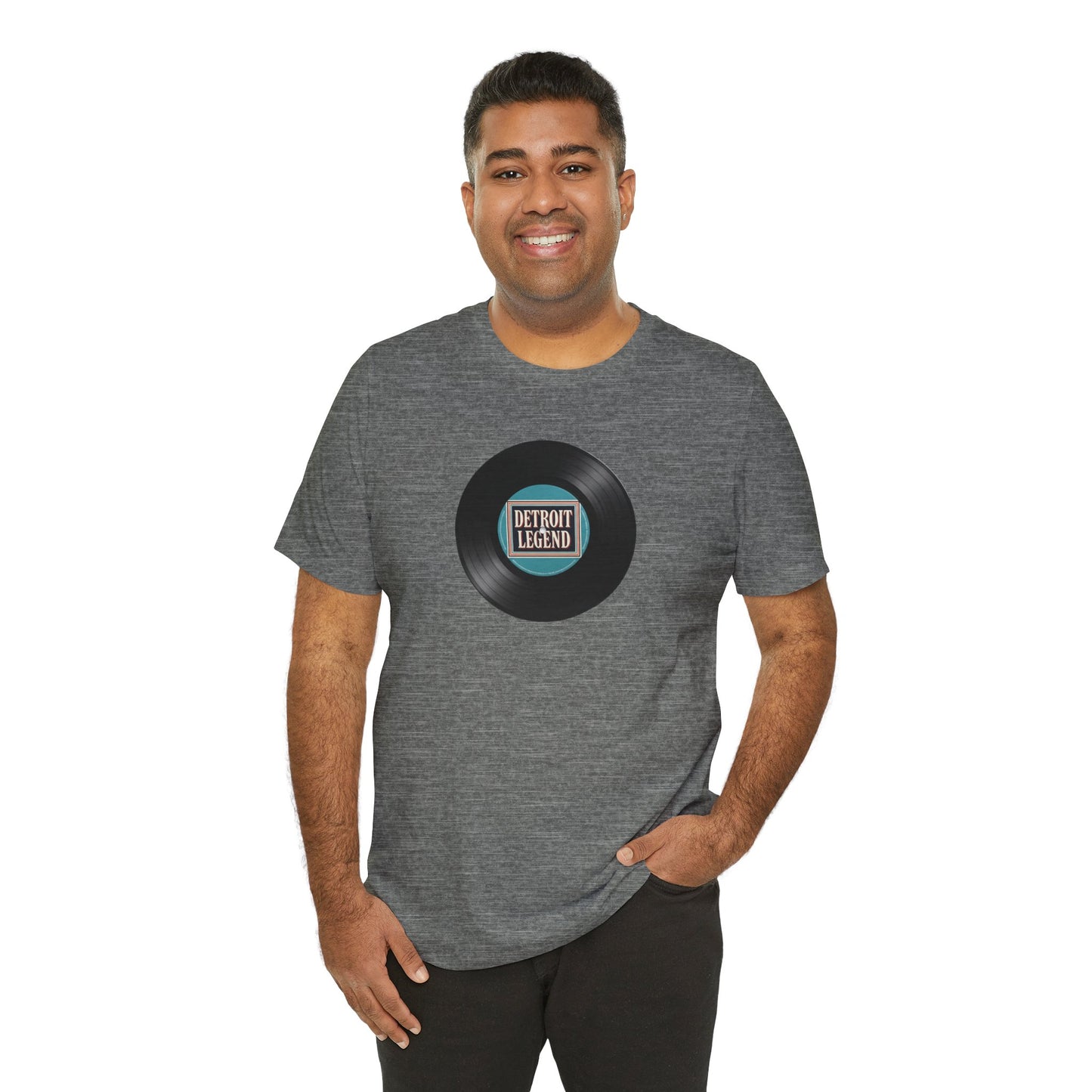 Detroit Legend Vinyl Record Tee, Music Lover Shirt, Unisex Casual Wear, Gift for Music Fans, Retro Record T-Shirt, Motown Shirt
