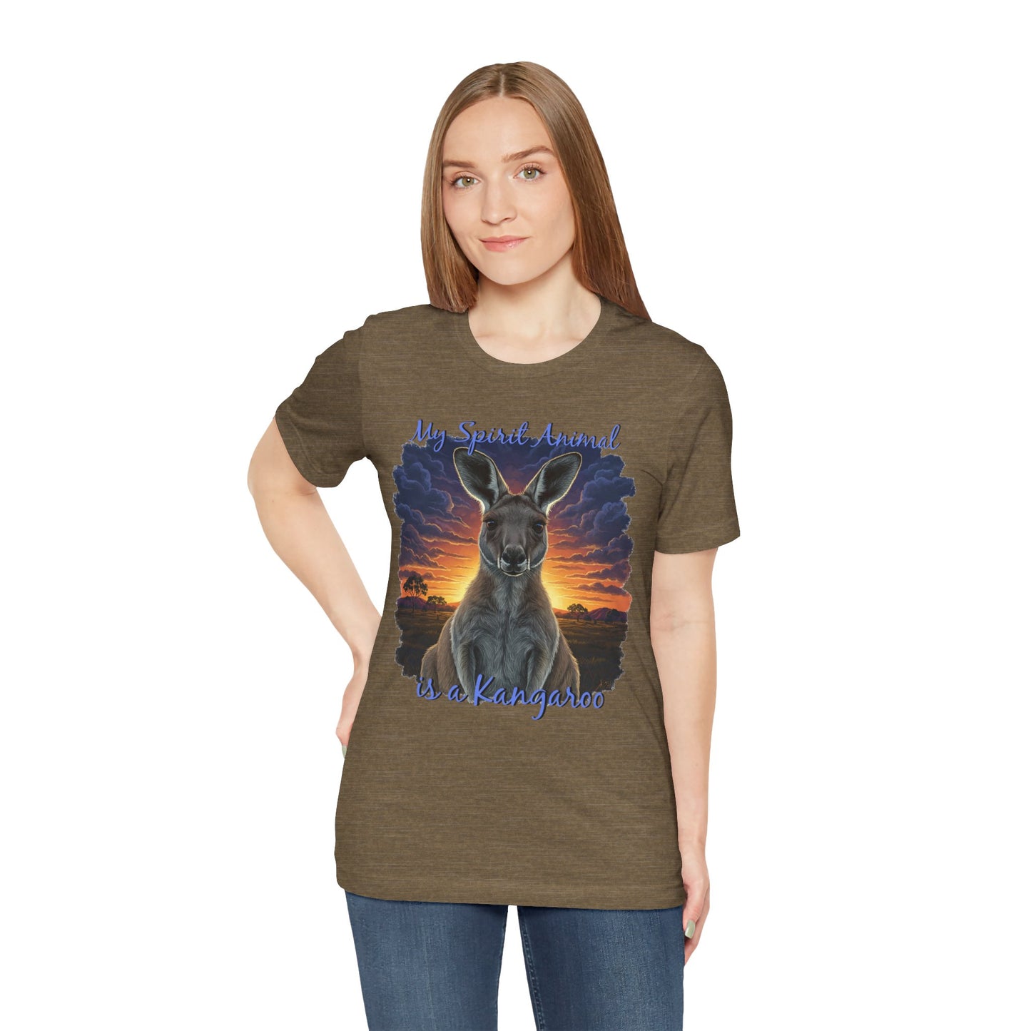 'My Spirit Animal is a Kangaroo' Tee - Unisex Jersey Short Sleeve T-Shirt for Wildlife Lovers, Aussies - Schmartypants