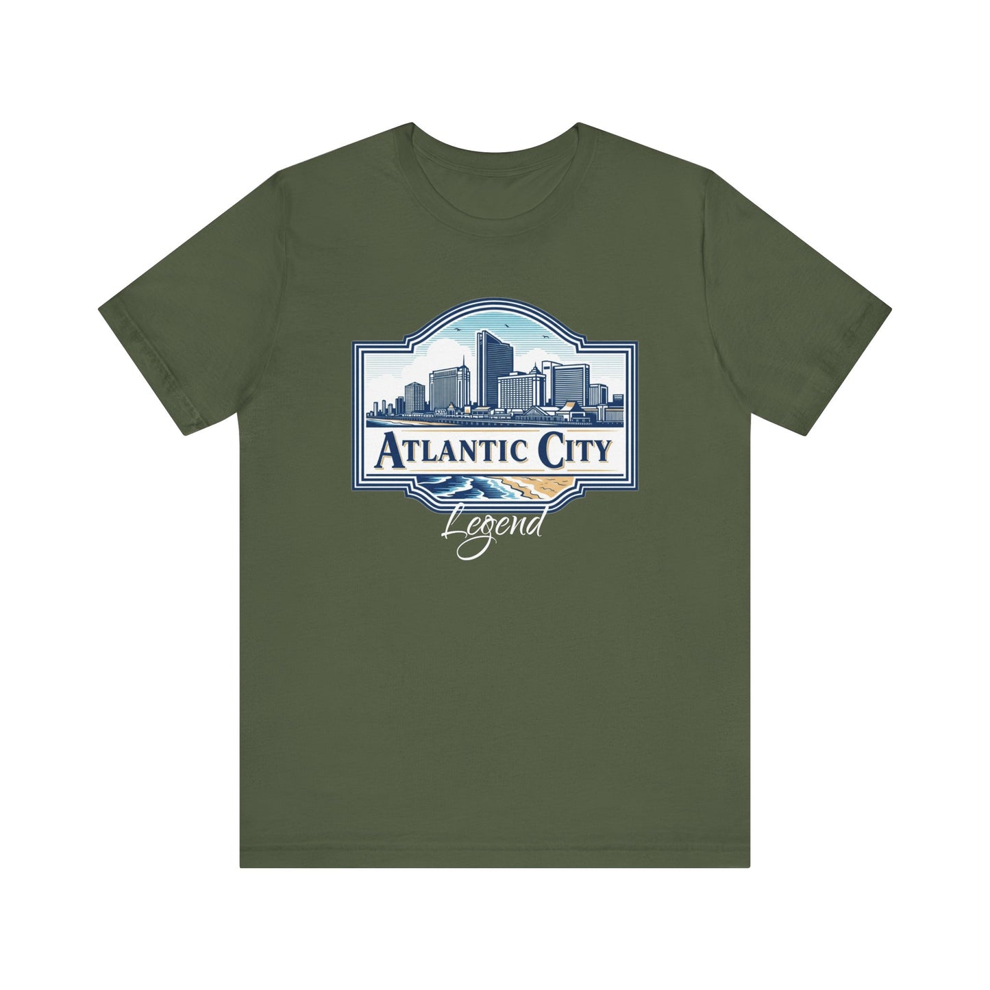 Atlantic City Legend Tee - Unisex Jersey Shirt, Cool Graphic Tee, Casual Wear, Vacation Souvenir, Travel Gift, Beach Outfit