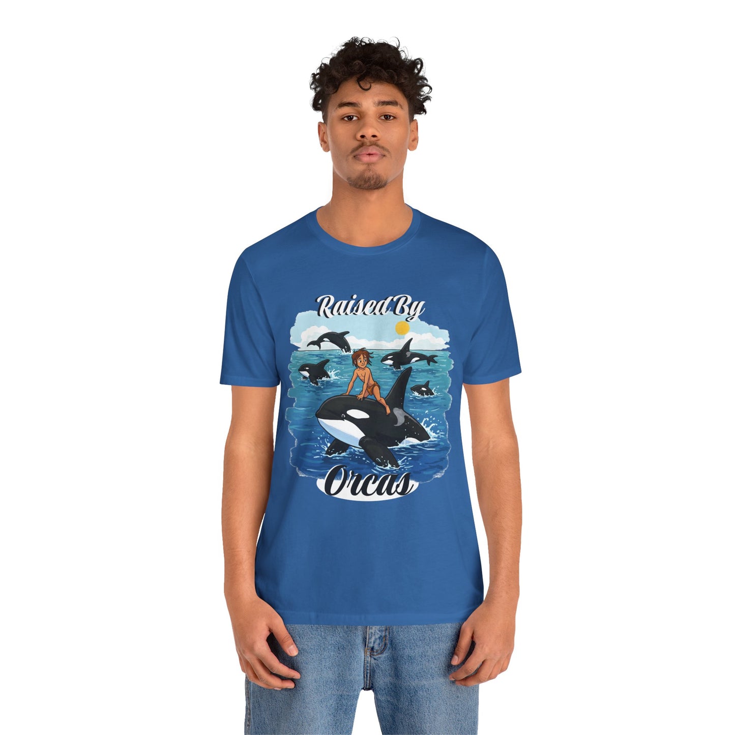 Funny 'Raised by Orca's' Tee - Perfect for Ocean Lovers, Beach Days, Summer Vacations, Gift for Marine Life Enthusiasts, Cute Animal Shirt