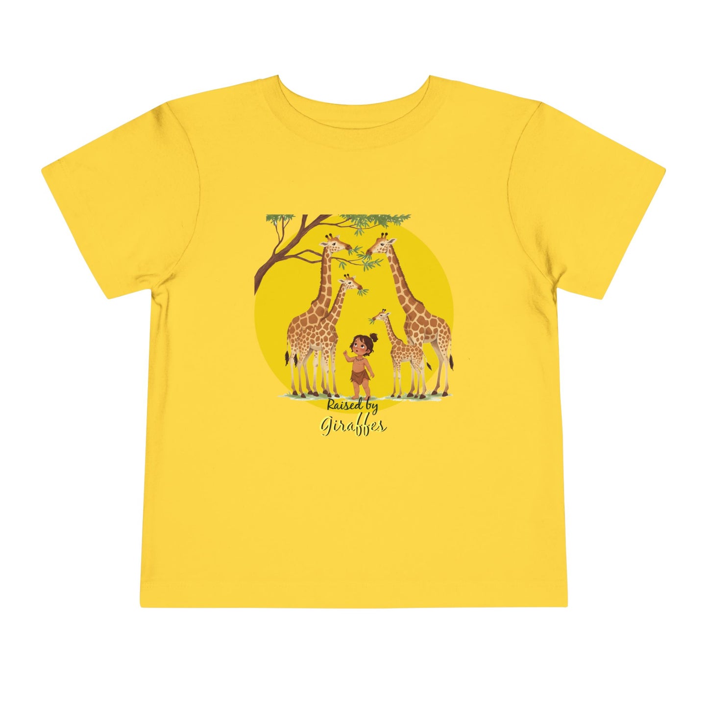 Cute Toddler Short Sleeve Tee - Funny 'Raised by Giraffes' Design - Schmartypants