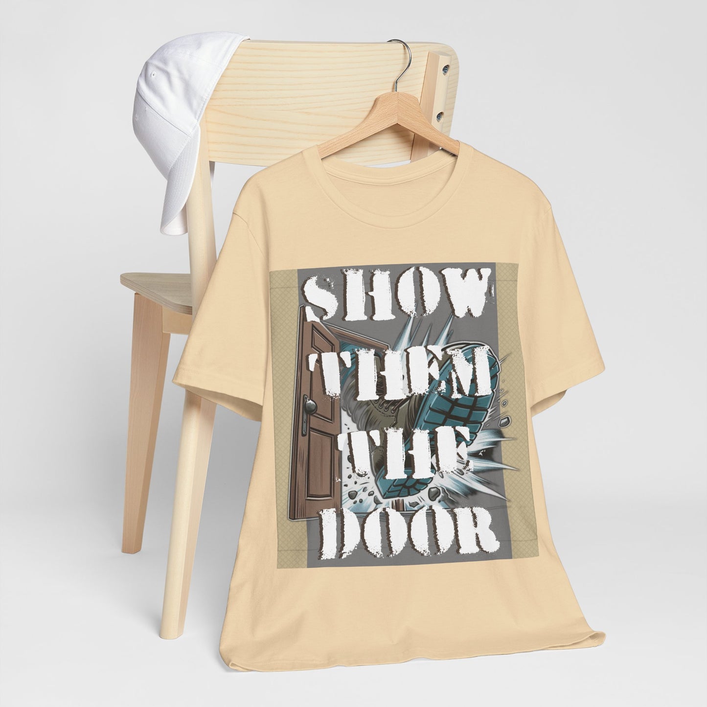 Unisex Graphic Tee - 'Show Them the Door' Protest Shirt - Gift for Progressives - Schmartypants