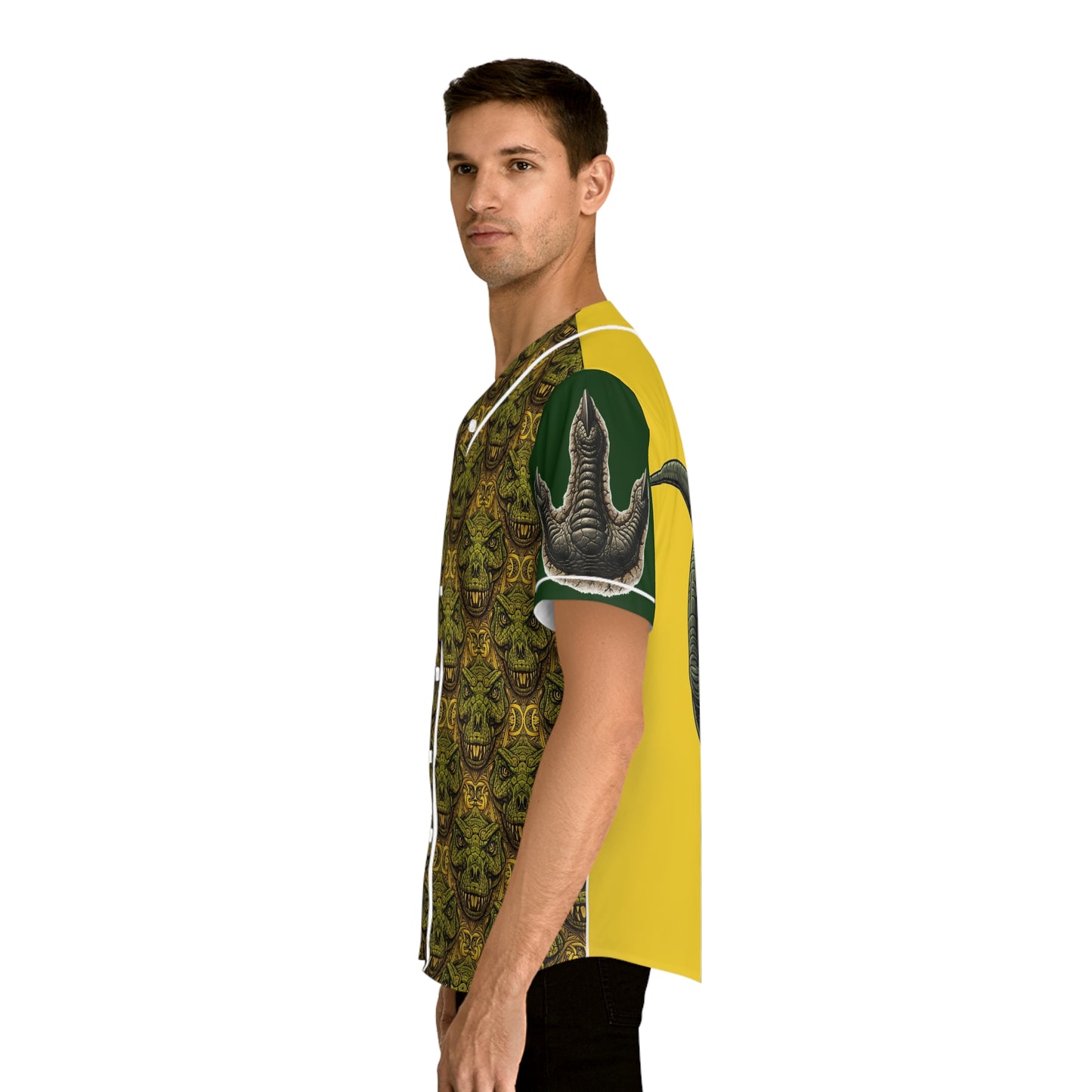 Dinosaur Baseball Jersey - Fun Mens Sportswear, Graphic Tee for Game Days, Gift for Dinosaur Lovers, Unique Summer Style