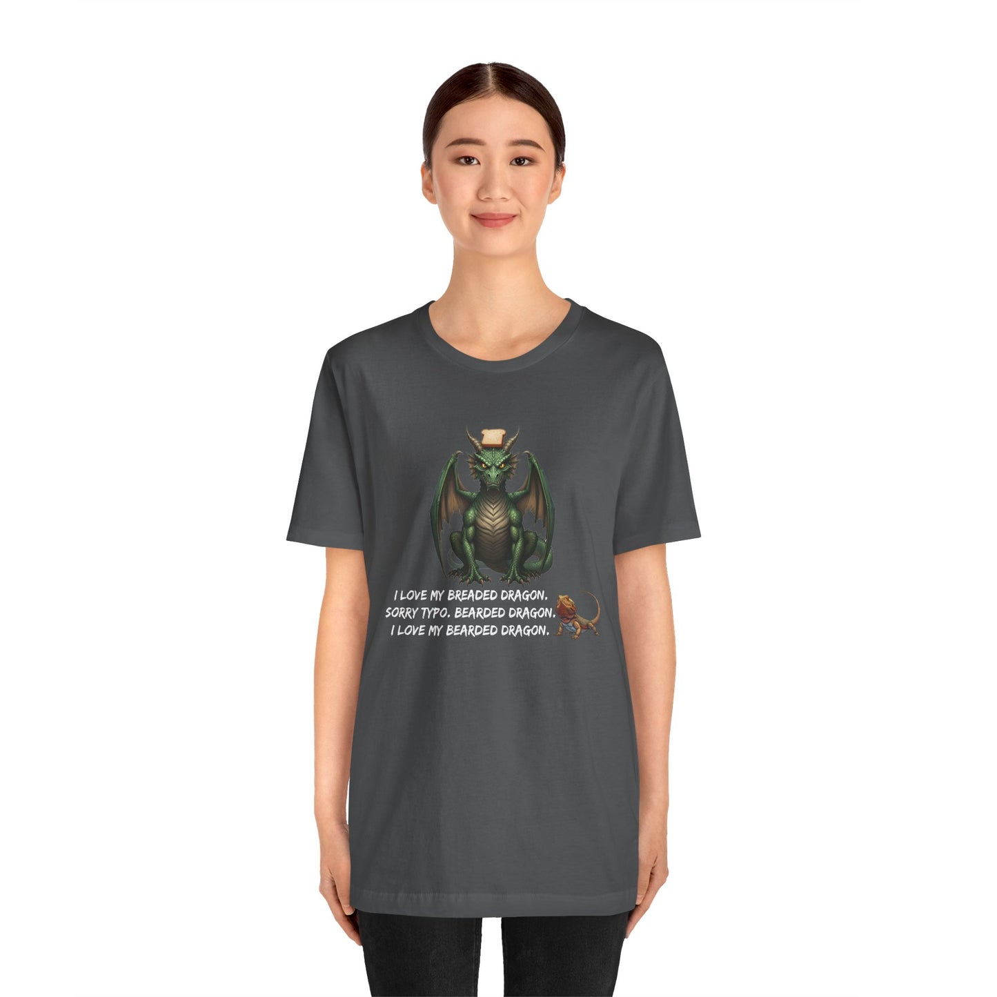 Funny Bearded Dragon Typo Unisex Tee, I Love Breaded Dragons Sorry Typo, Bearded Dragon Shirt, Pet Owner Gift, Reptile Lover Shirt, Dragon
