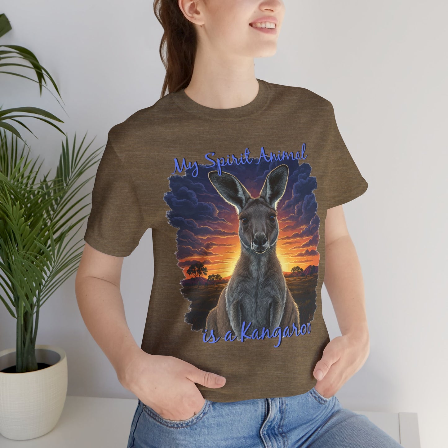 'My Spirit Animal is a Kangaroo' Tee - Unisex Jersey Short Sleeve T-Shirt for Wildlife Lovers, Aussies - Schmartypants
