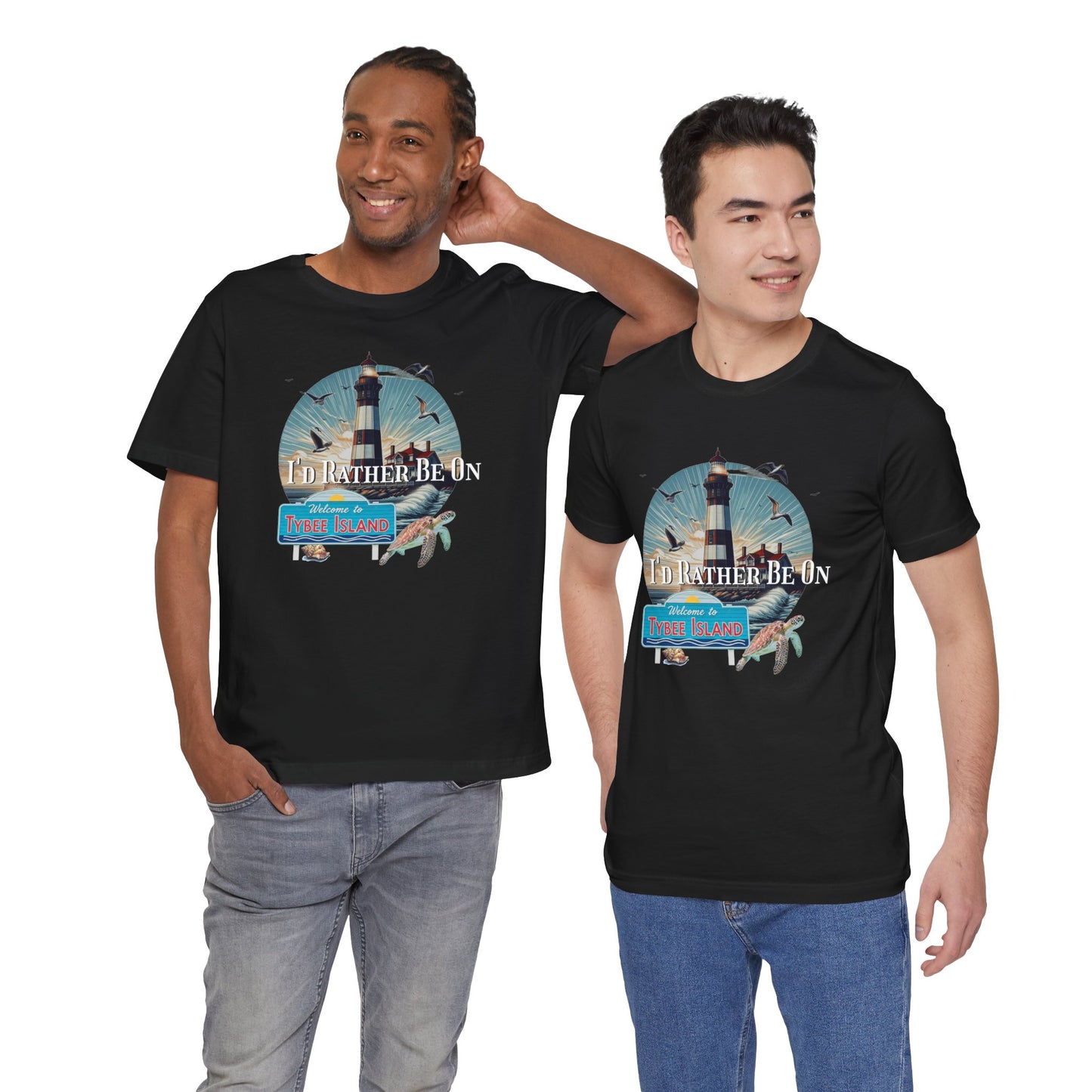 Tybee Island Georgia Unisex Jersey Tee, Laid-Back Beach Lighthouse Shirt, Island Lifestyle Apparel, Coastal Vacation Souvenir Top, Beach