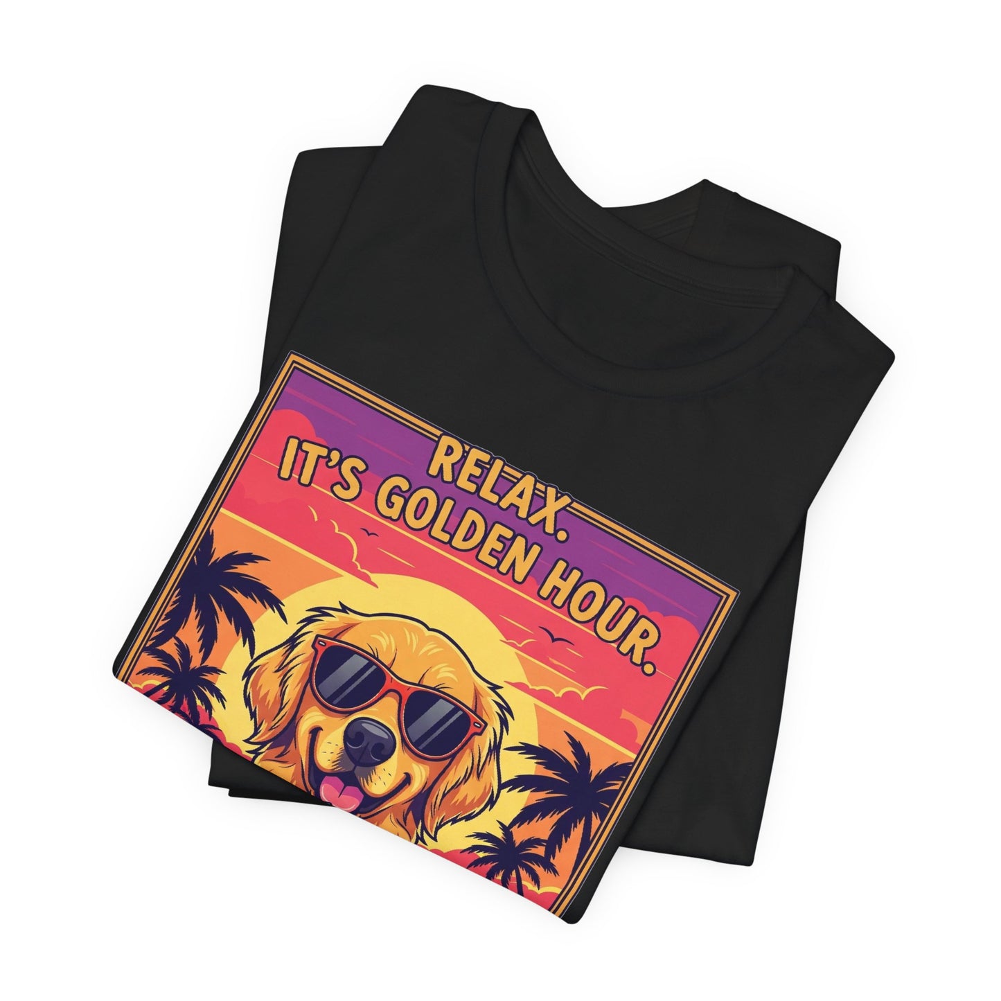 Golden Hour Golden Retriever Tee - Relax It's Golden Hour Shirt, Dog Lover Gift, Summer Vibes Tee, Vacation Outfit, Funny Pet Shirt