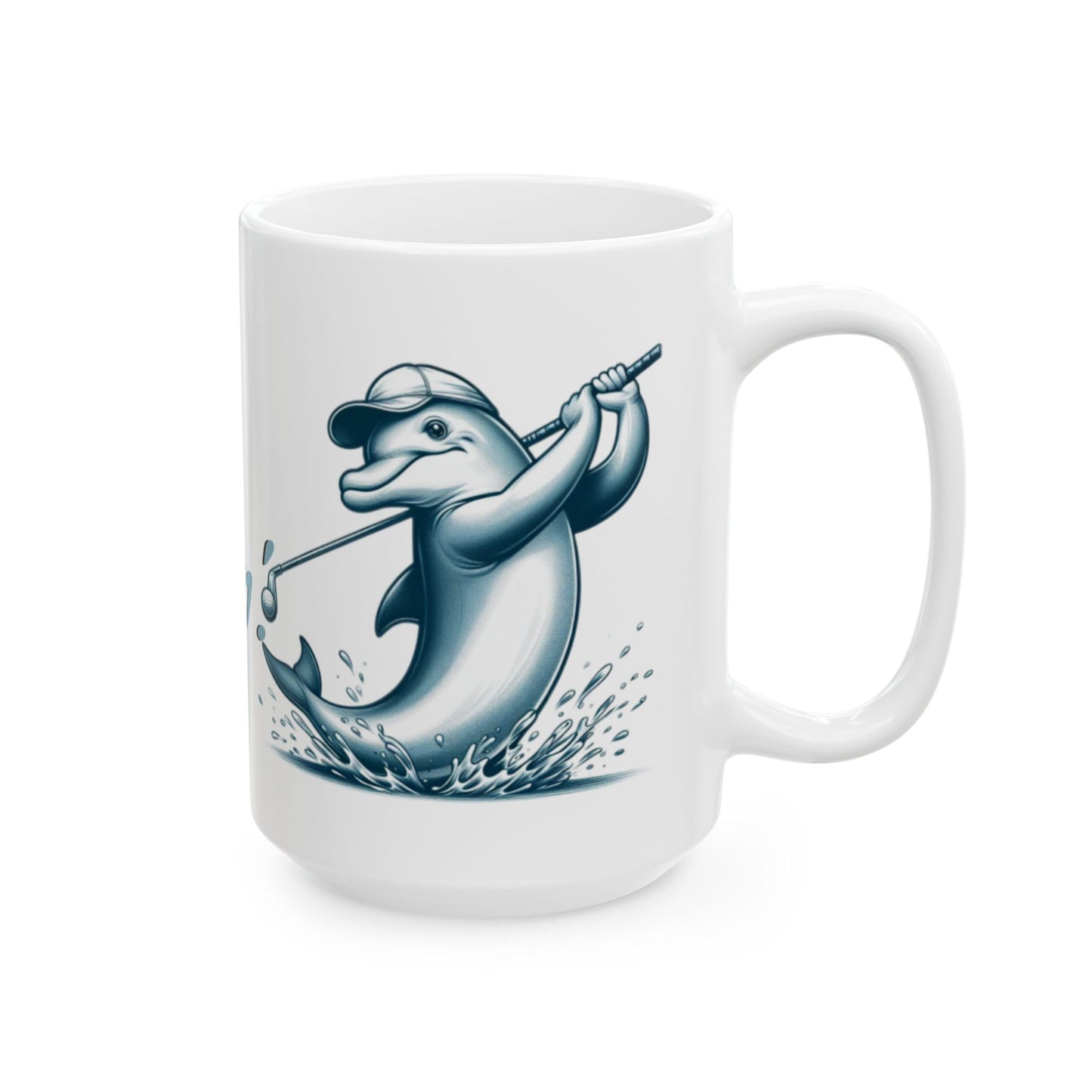 'Sorry. I'm Golphin.' Dolphin Ceramic Mug - Perfect Funny Gift for Coffee Lovers and Golfing Enthusiasts - Schmartypants