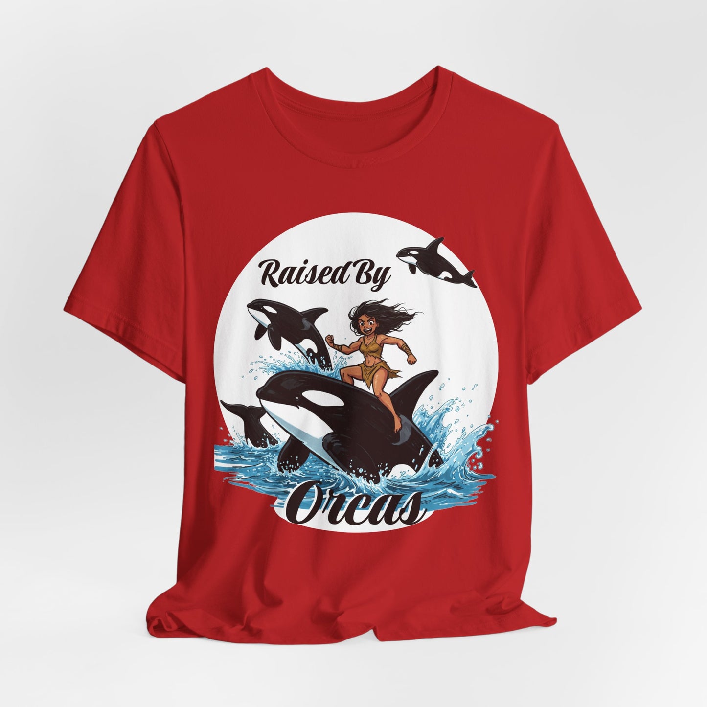 'Raised By Orcas' Unisex Tee | Ocean Lover Shirt, Animal Spirit Tee, Whale Enthusiast Gift, Nautical Apparel, Summer Essentials