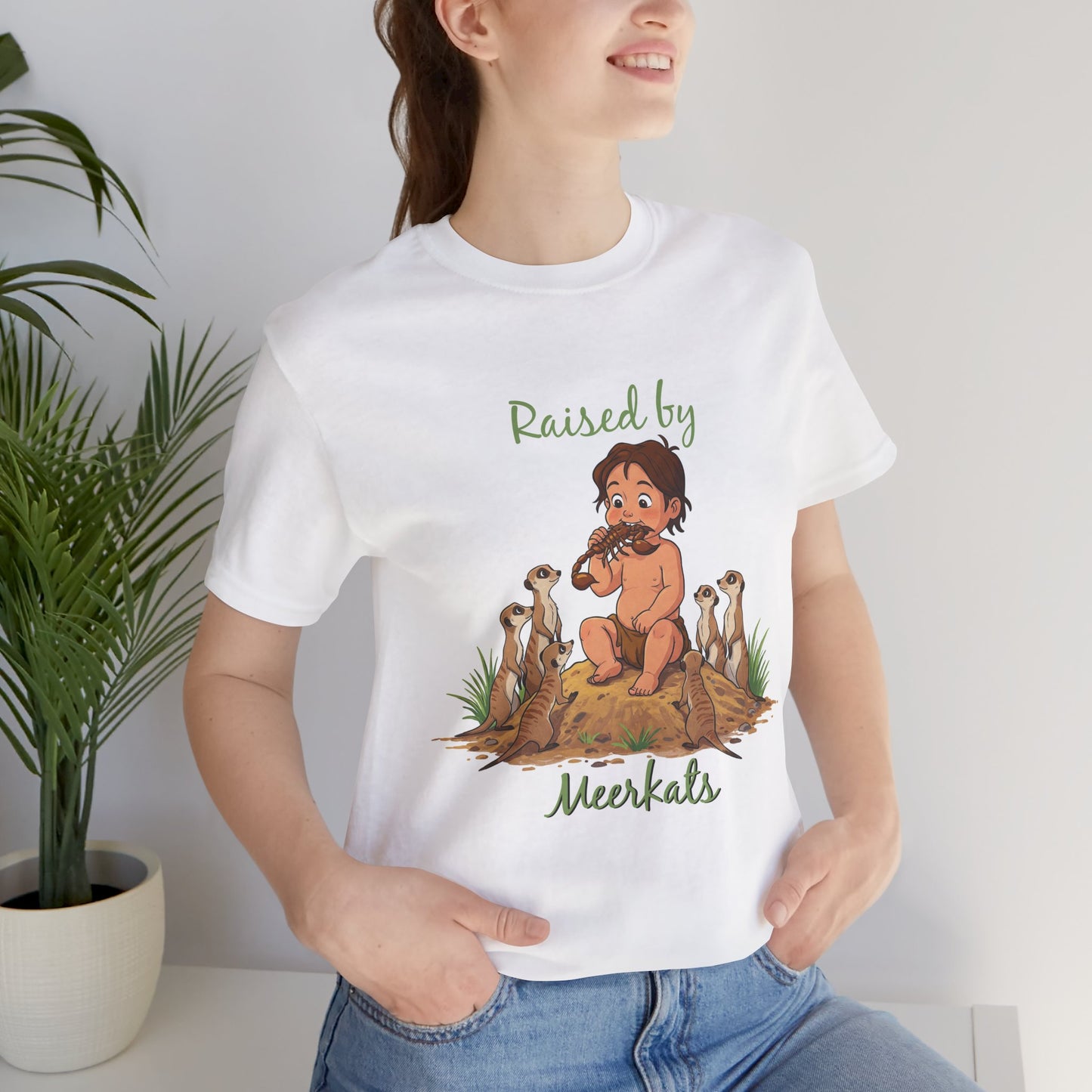 Funny 'Raised by Meerkats' Unisex Tee for Meerkat and Wildlife Lovers - Schmartypants