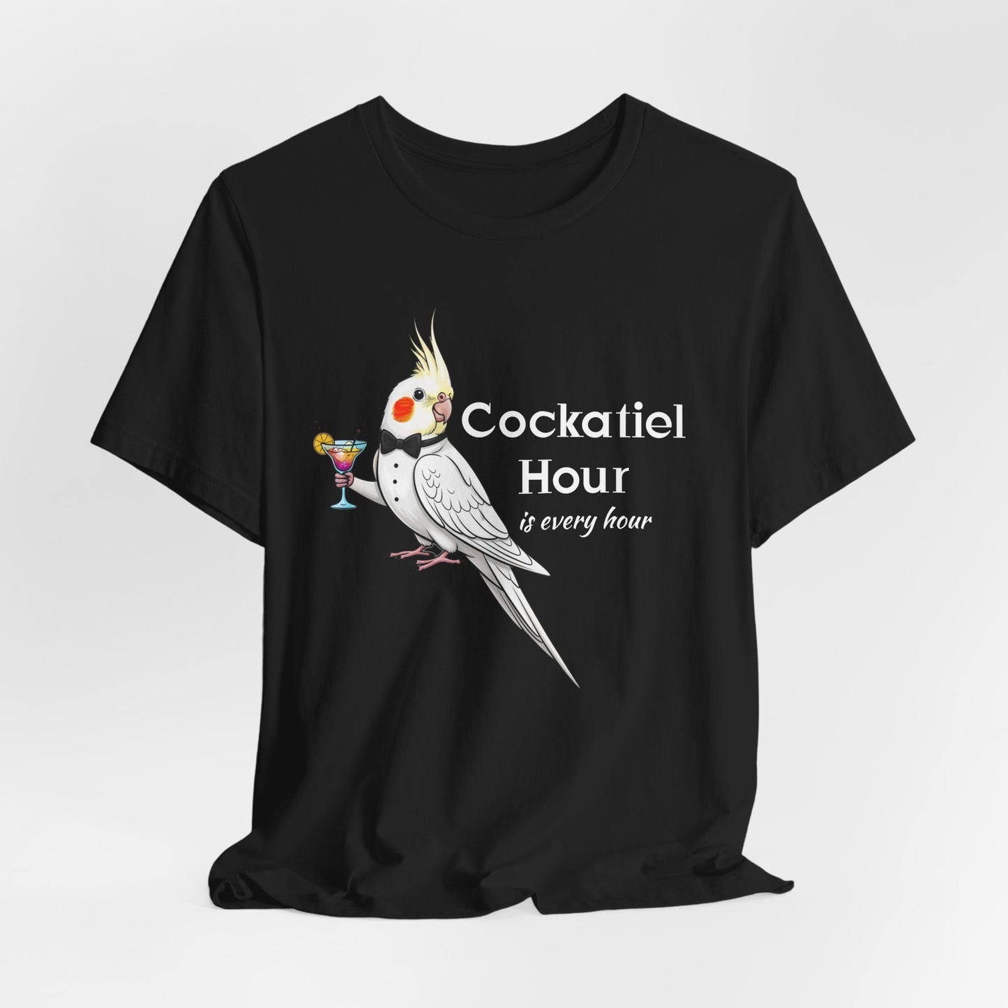 Funny 'Cockatiel Hour is Every Hour' Unisex Tee for Cockatiel Pet Owners