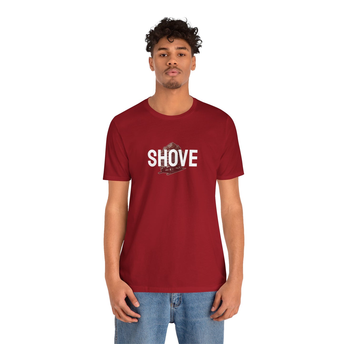 Athletic Spirit SHOVE Unisex Tee, Baseball Player Gift, Sports Fan Shirt, Inspirational Athlete Top, Underdog Competition Statement Piece