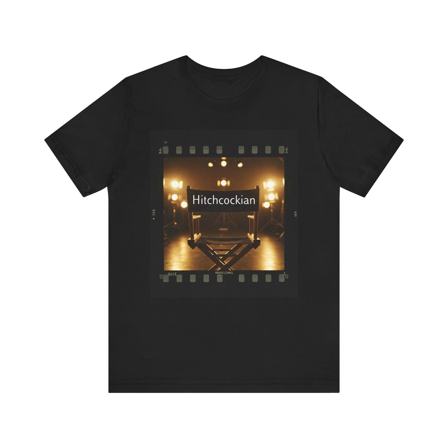 "Hitchcockian" Unisex Jersey Tee - Vintage Film Vibe T-Shirt for Film Lovers, Hitchcock Lovers, and Filmmakers - Schmartypants