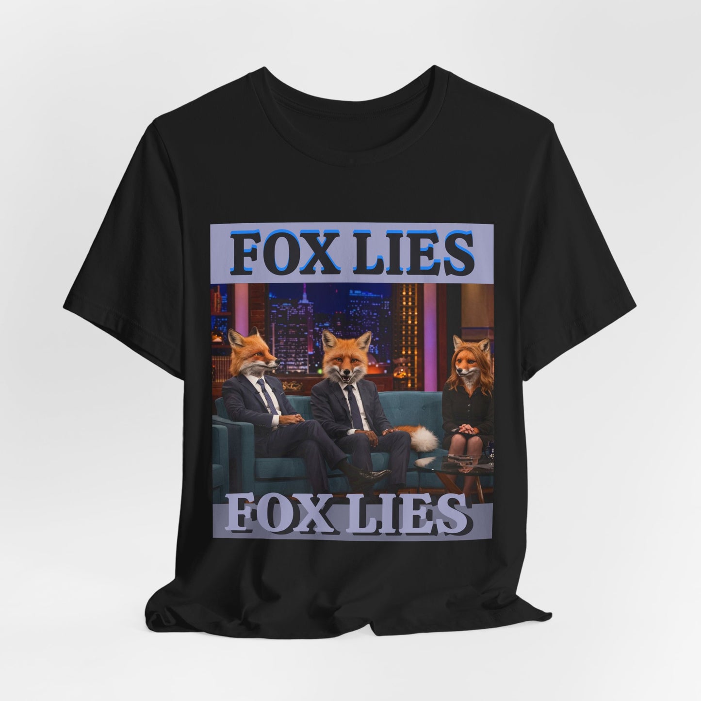 Humorous Fox Lies Tee - Unisex Jersey Short Sleeve T-Shirt - Protest Wear - Activist Tee - Schmartypants