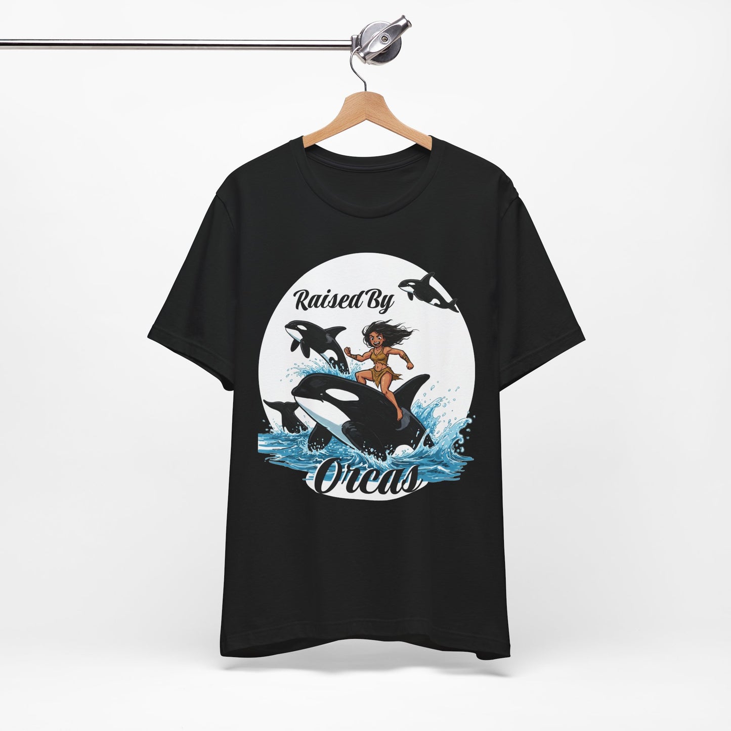 'Raised By Orcas' Unisex Tee | Ocean Lover Shirt, Animal Spirit Tee, Whale Enthusiast Gift, Nautical Apparel, Summer Essentials