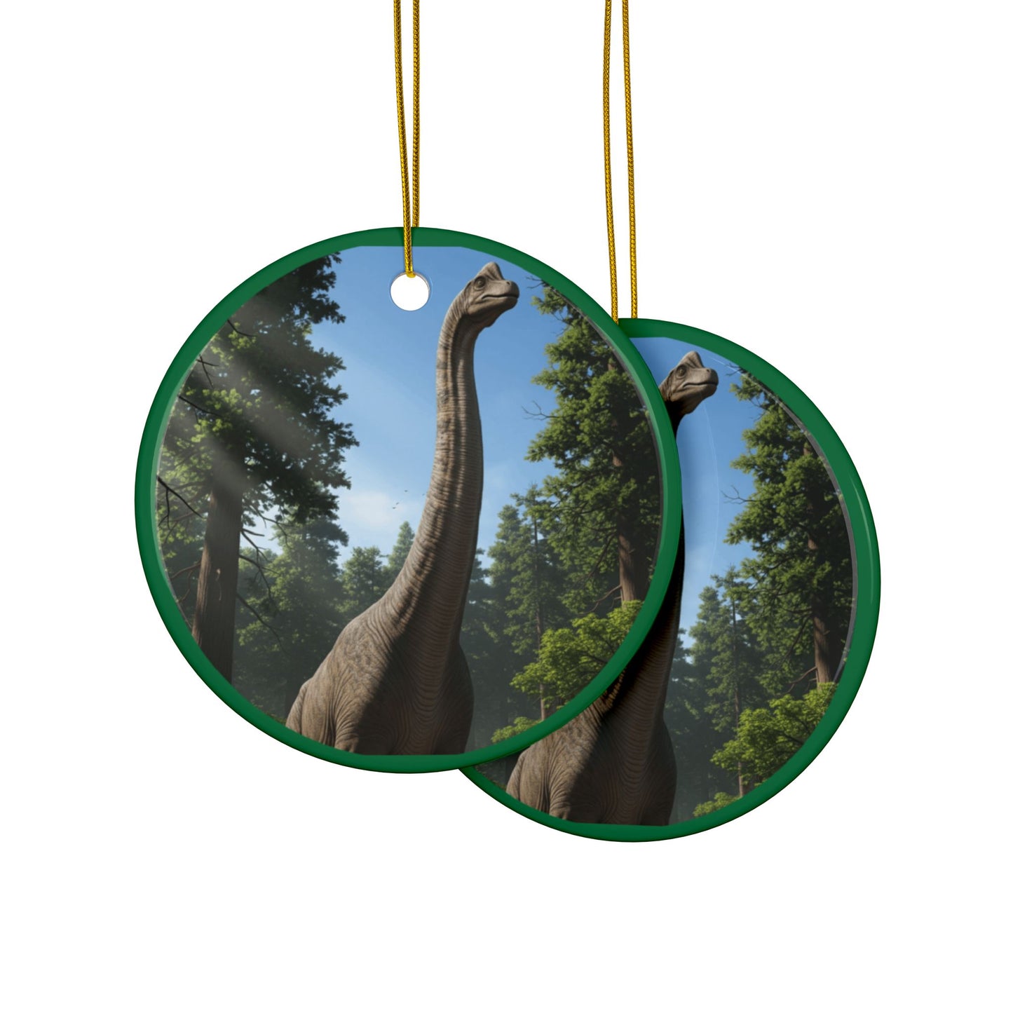 Brachiosaurus Dinosaur Ceramic Ornaments, Eco-Friendly Holiday Decor, Gifts for Kids, Tree Decorations, Two-Sided Prints