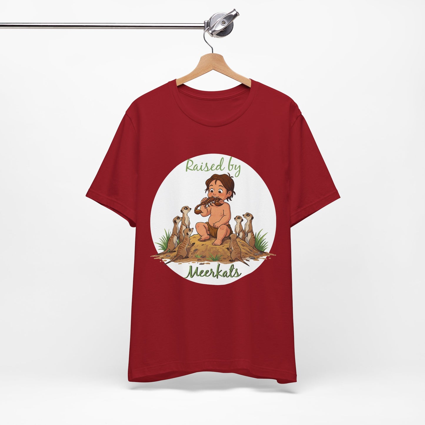 Funny 'Raised by Meerkats' Unisex Tee for Meerkat and Wildlife Lovers - Schmartypants