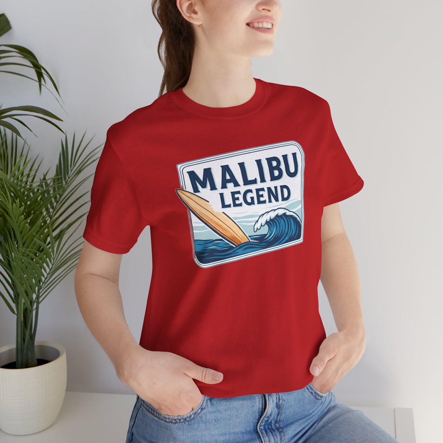 Malibu Legend Surf Tee | Unisex Jersey Short Sleeve Shirt, Beachwear, Summer Vibes, Surfing Gift, California Style, Malibu Souvenir Tee