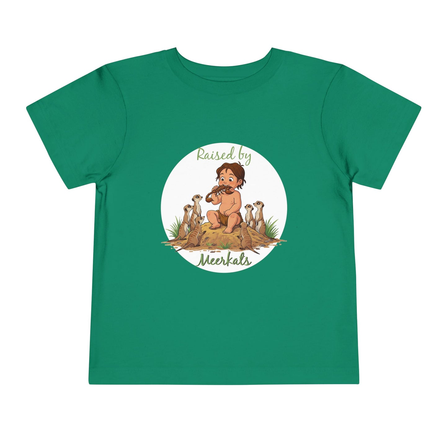 Funny Adorable 'Raised by Meerkats' Toddler Short Sleeve Tee - Cute Animal Tee for Kids Who Love Meerkats - Schmartypants