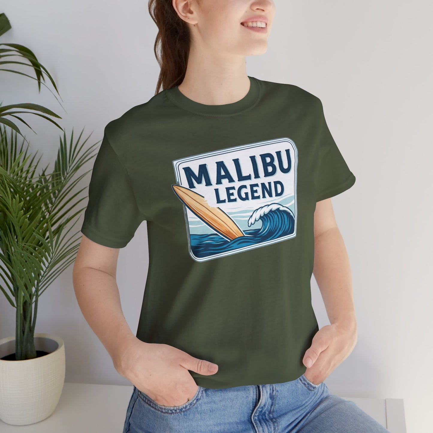 Malibu Legend Surf Tee | Unisex Jersey Short Sleeve Shirt, Beachwear, Summer Vibes, Surfing Gift, California Style, Malibu Souvenir Tee