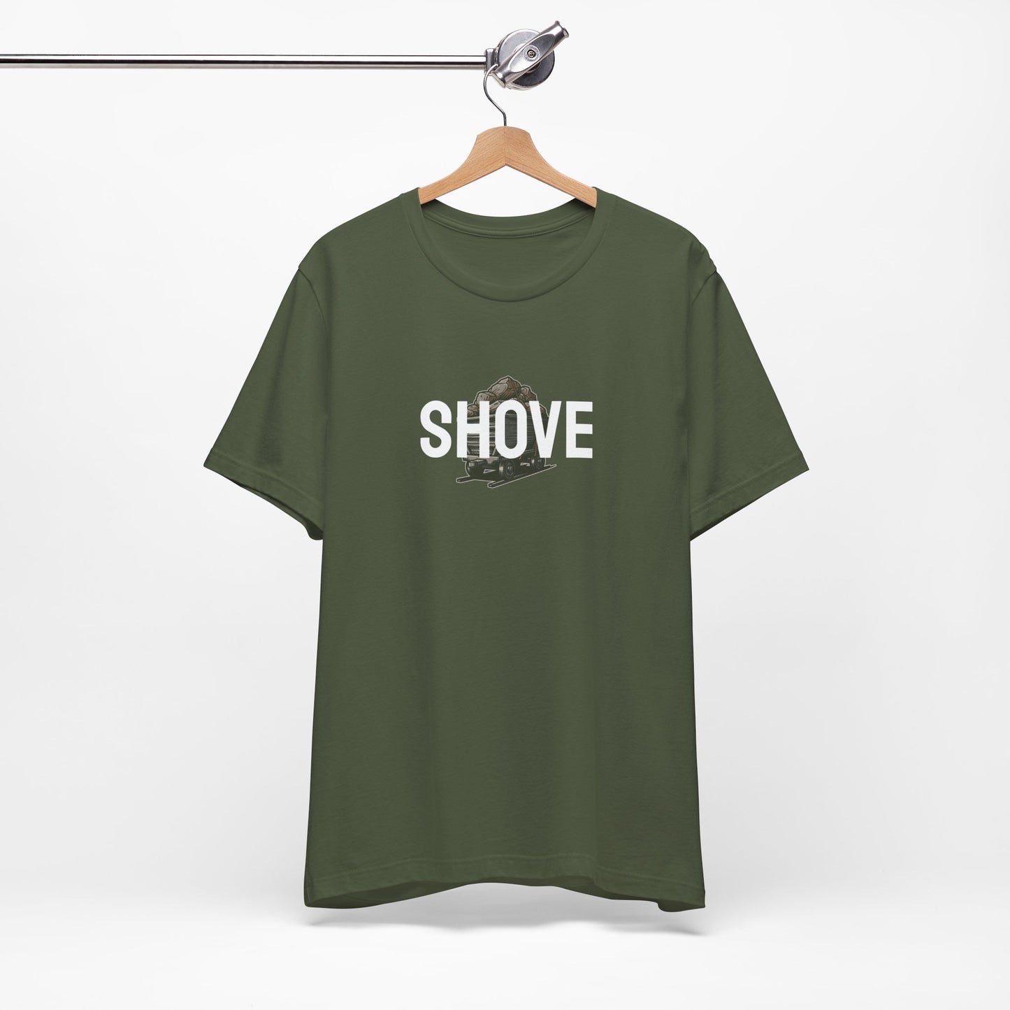 Athletic Spirit SHOVE Unisex Tee, Baseball Player Gift, Sports Fan Shirt, Inspirational Athlete Top, Underdog Competition Statement Piece