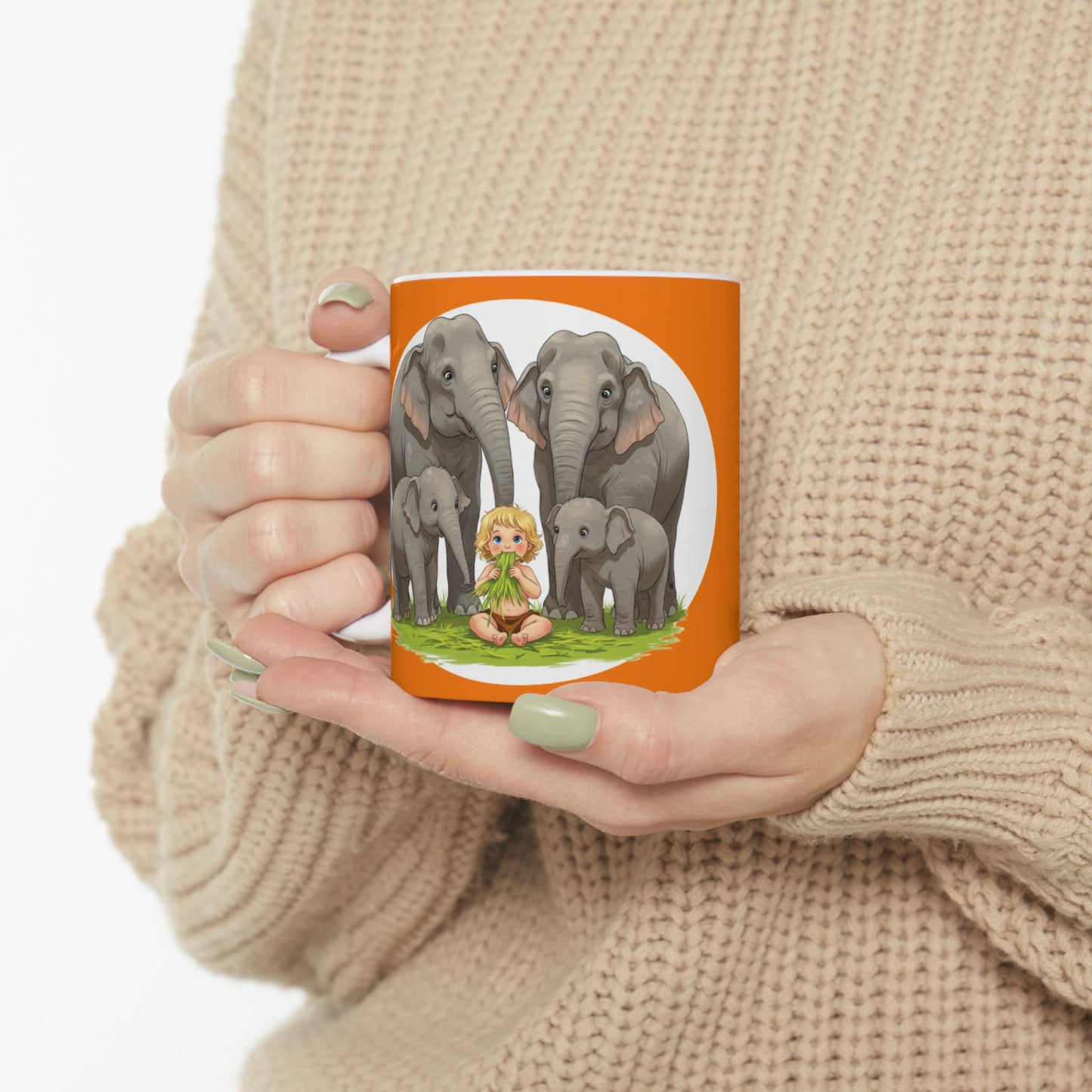 Funny Elephant Family Ceramic Mug - Perfect Gift for Animal Lovers, Wildlife Lovers, Elephant Fans - Schmartypants