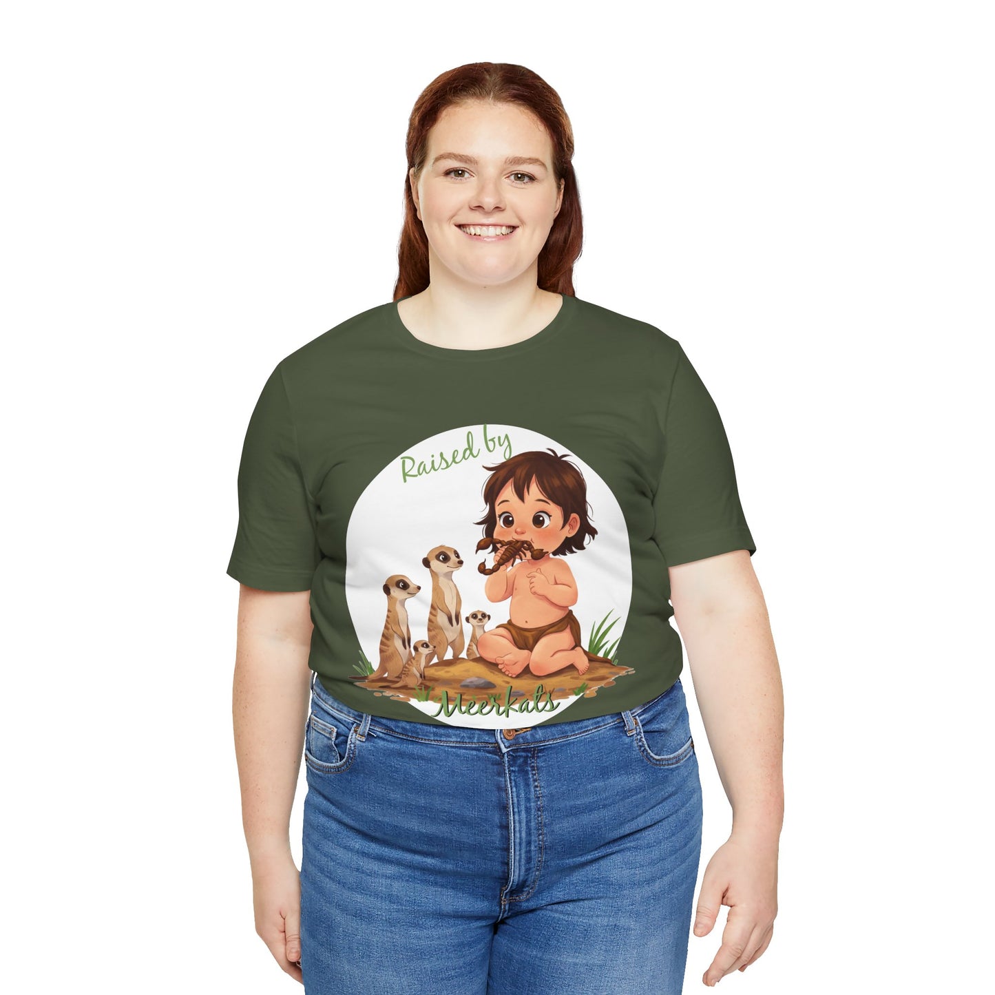 Funny Meerkat Tee - "Raised by Meerkats" Unisex Jersey Short Sleeve Shirt - for Meerkat and Wildlife Lovers - Schmartypants