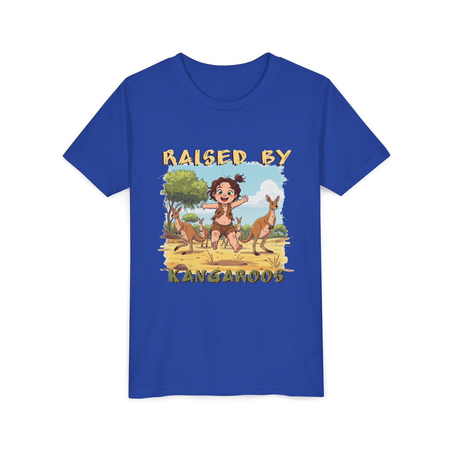 Kids 'Raised by Kangaroos' Tee - Fun and Playful Short Sleeve Shirt - Schmartypants