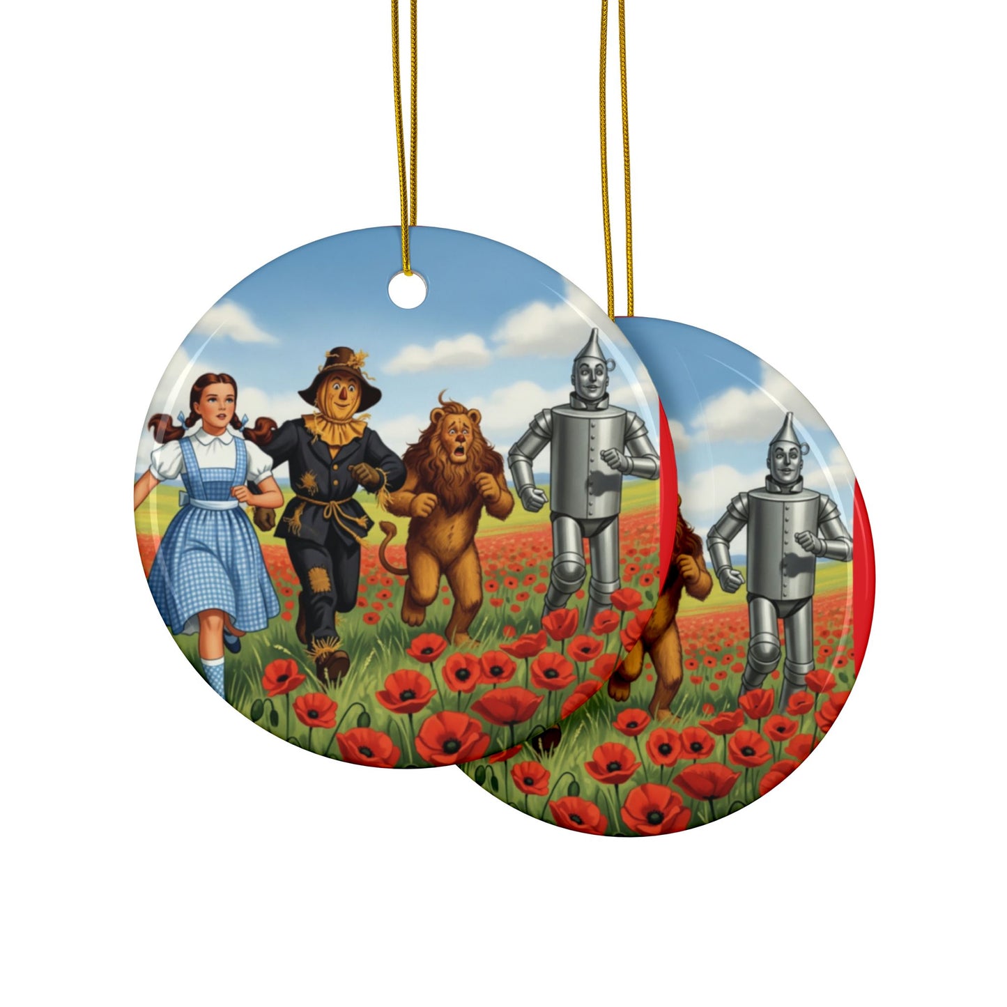 Wizard of Oz Ceramic Ornaments | 2-Side Print | Festive Decor for Christmas, Birthdays, and Celebrations | Giftable Set of 1, 3, 5, or 10