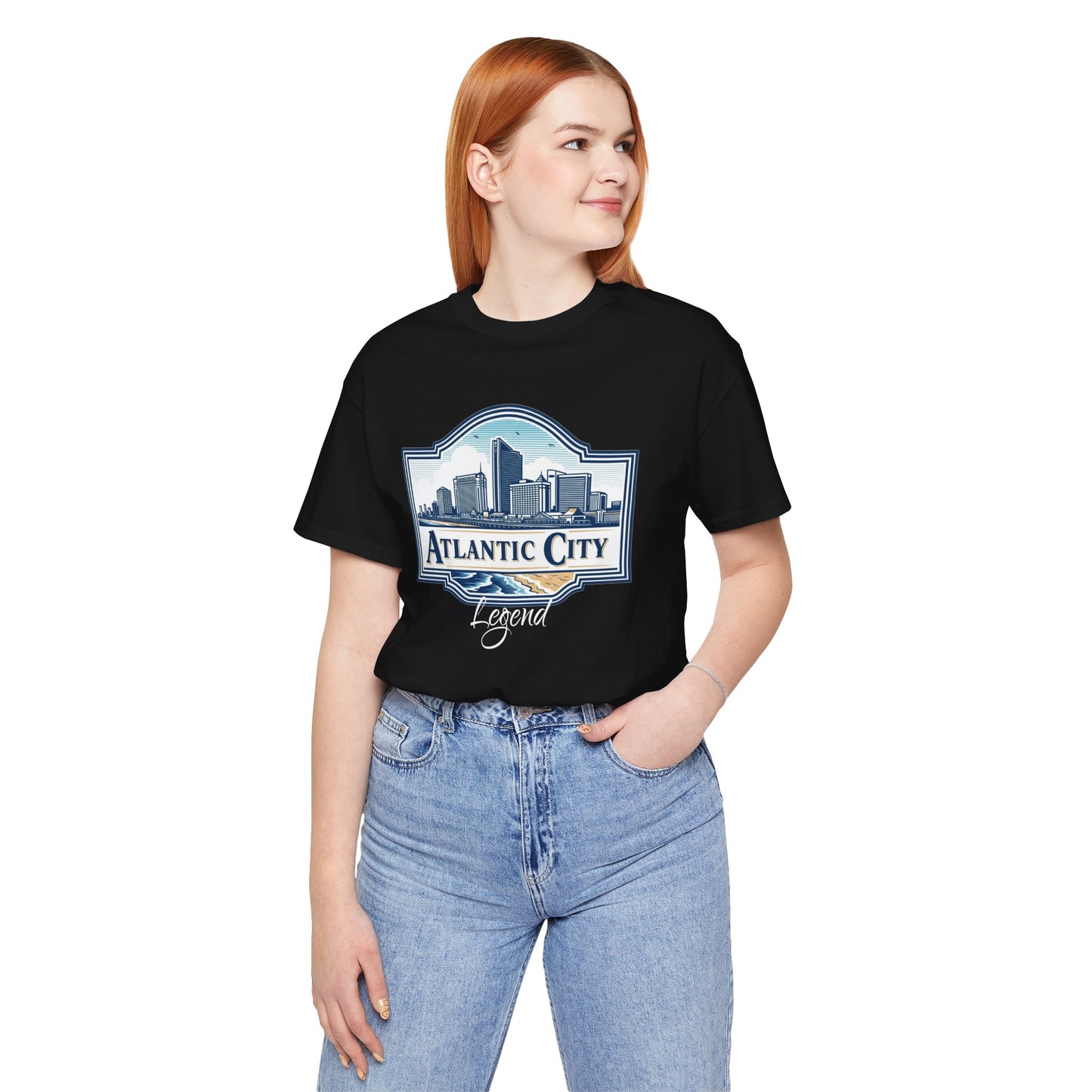 Atlantic City Legend Tee - Unisex Jersey Shirt, Cool Graphic Tee, Casual Wear, Vacation Souvenir, Travel Gift, Beach Outfit
