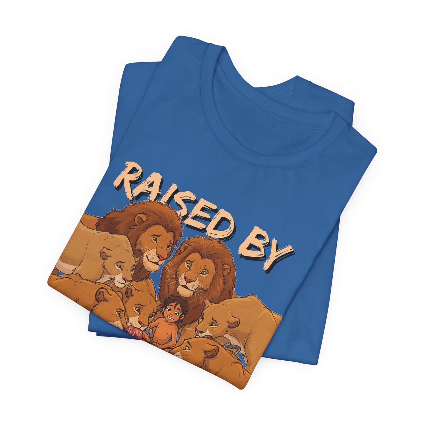 Raised by Lions Unisex Jersey Tee – Empowering, Humorous Graphic T-Shirt for Animal Lovers, Lion Lovers - Schmartypants