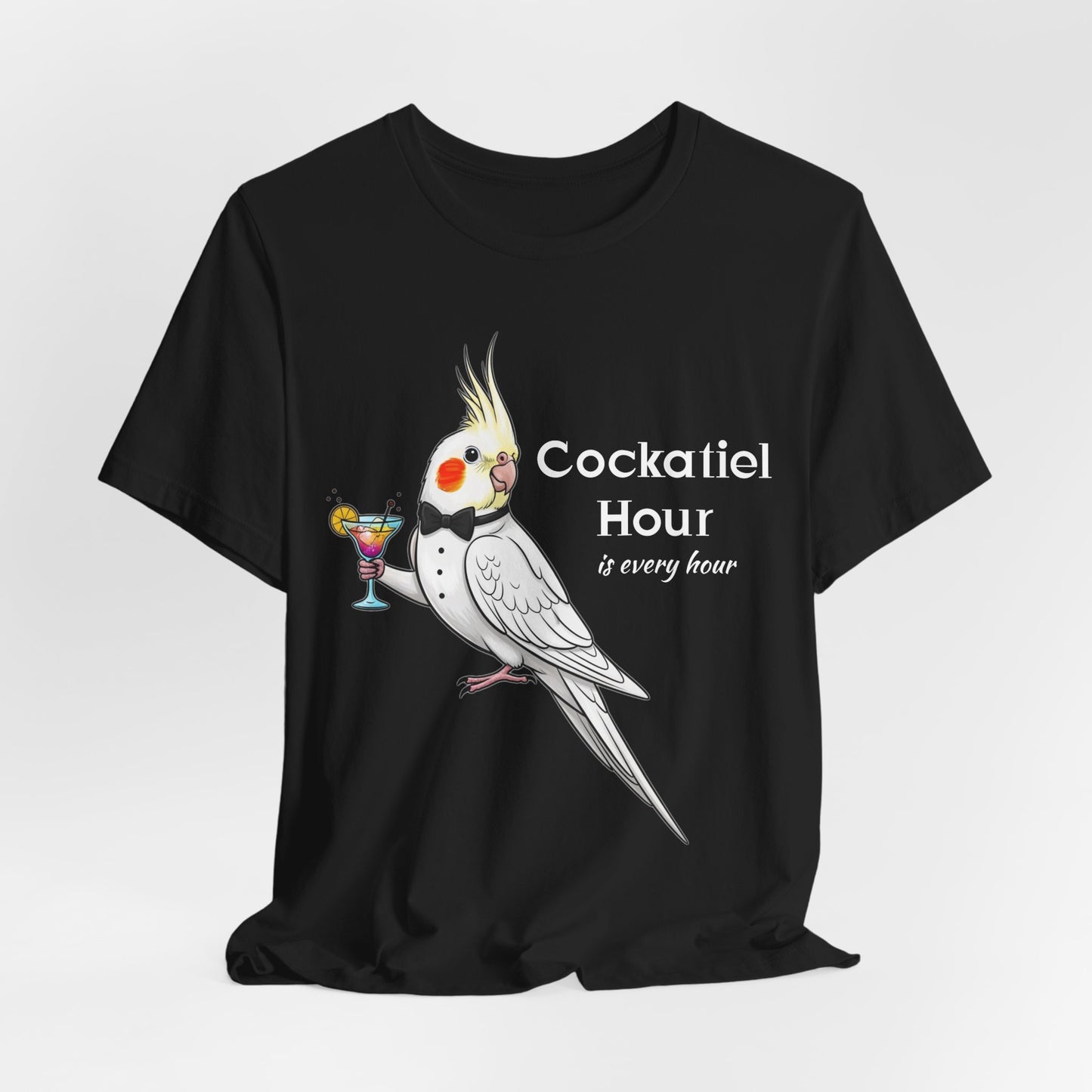 Cockatiel Hour Unisex Tee - Fun Bird Lover T-Shirt, Casual Wear, Gift for Bird Enthusiasts, Animal Lover Gift, Unique Graphic Tee