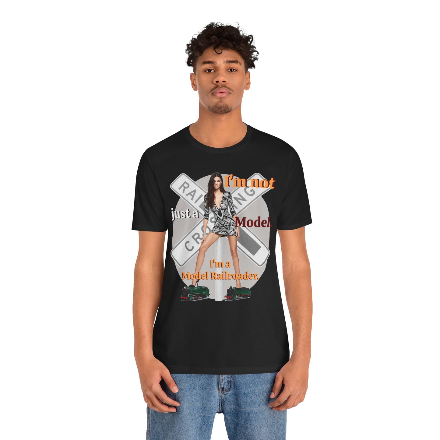 Railroad Model Unisex Tee, Train Lover Gift, Funny 'Model Railroader' Shirt, Model Railroading Apparel, Unique Graphic T-Shirt - Schmartypants