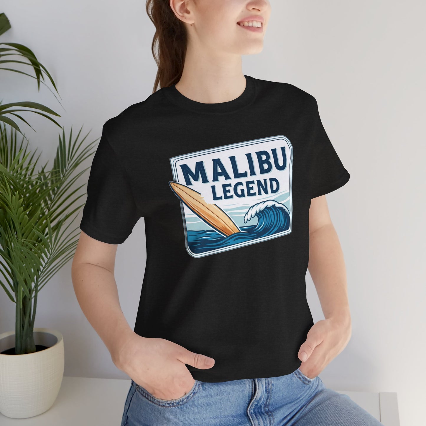 Malibu Legend Surf Tee | Unisex Jersey Short Sleeve Shirt, Beachwear, Summer Vibes, Surfing Gift, California Style, Malibu Souvenir Tee