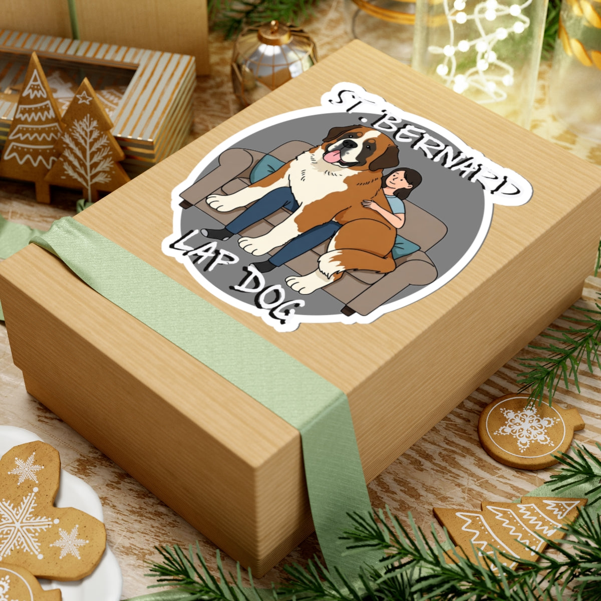 St. Bernard Lap Dog Kiss-Cut Stickers, Dog Lover Gift, Cute and Funny Pet Stickers, Laptop Decals, Animal Lover Decor, Dog Mom Sticker, Stocking Stuffer - Schmartypants
