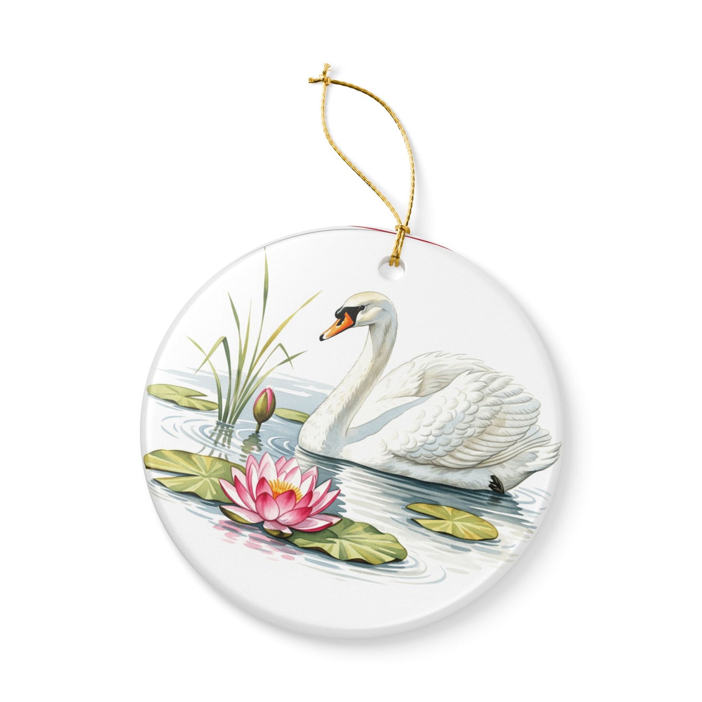 Elegant Swan Ceramic Ornament, Home Decor, Holiday Gift, Wedding Decoration, Nature Lover, Christmas Tree Decor