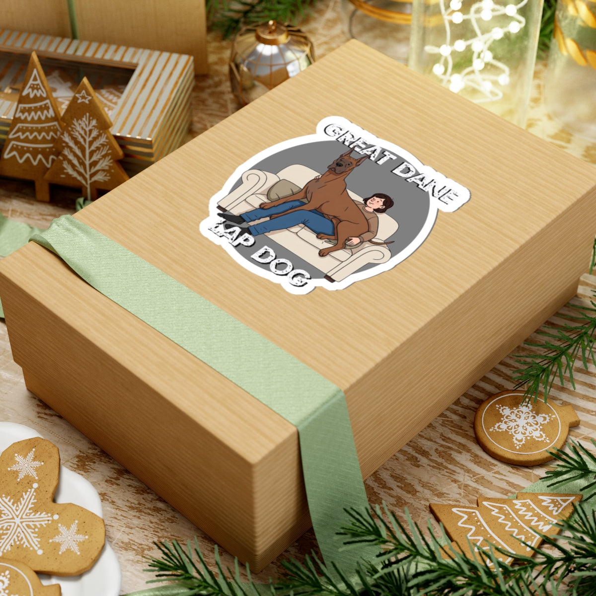 Great Dane Lap Dog, Hilarious Kiss-Cut Stickers - Schmartypants