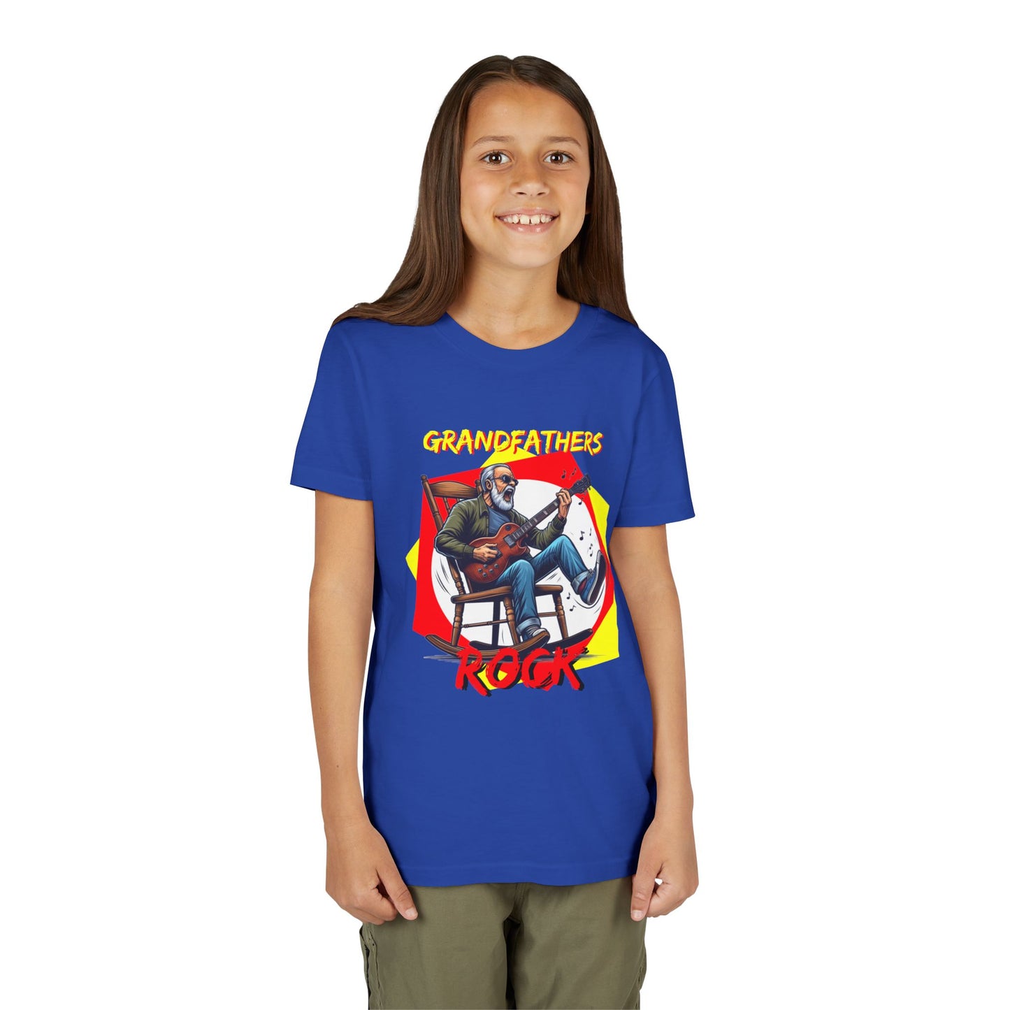 'Grandfathers Rock' Youth Short Sleeve Tee - Cool Guitar Design to Express the Love for Grandpa - Schmartypants
